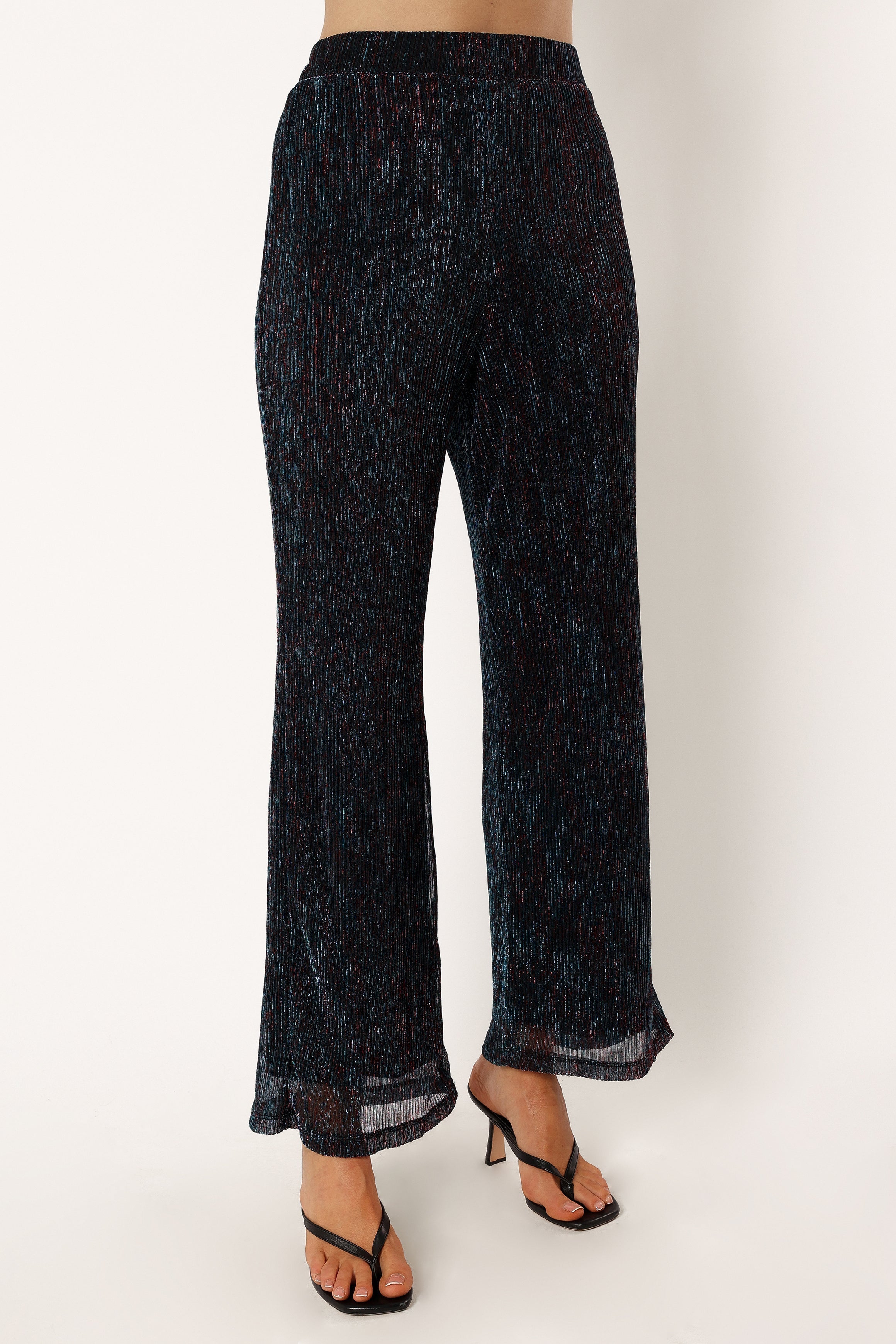 Sonja Wide Leg Pant - Black Teal