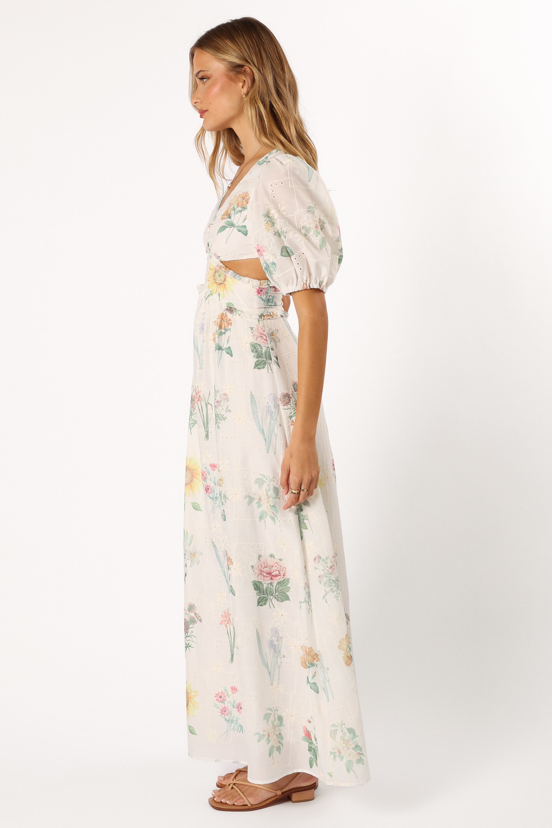 Jemima Puff Shoulder Maxi Dress - Floral