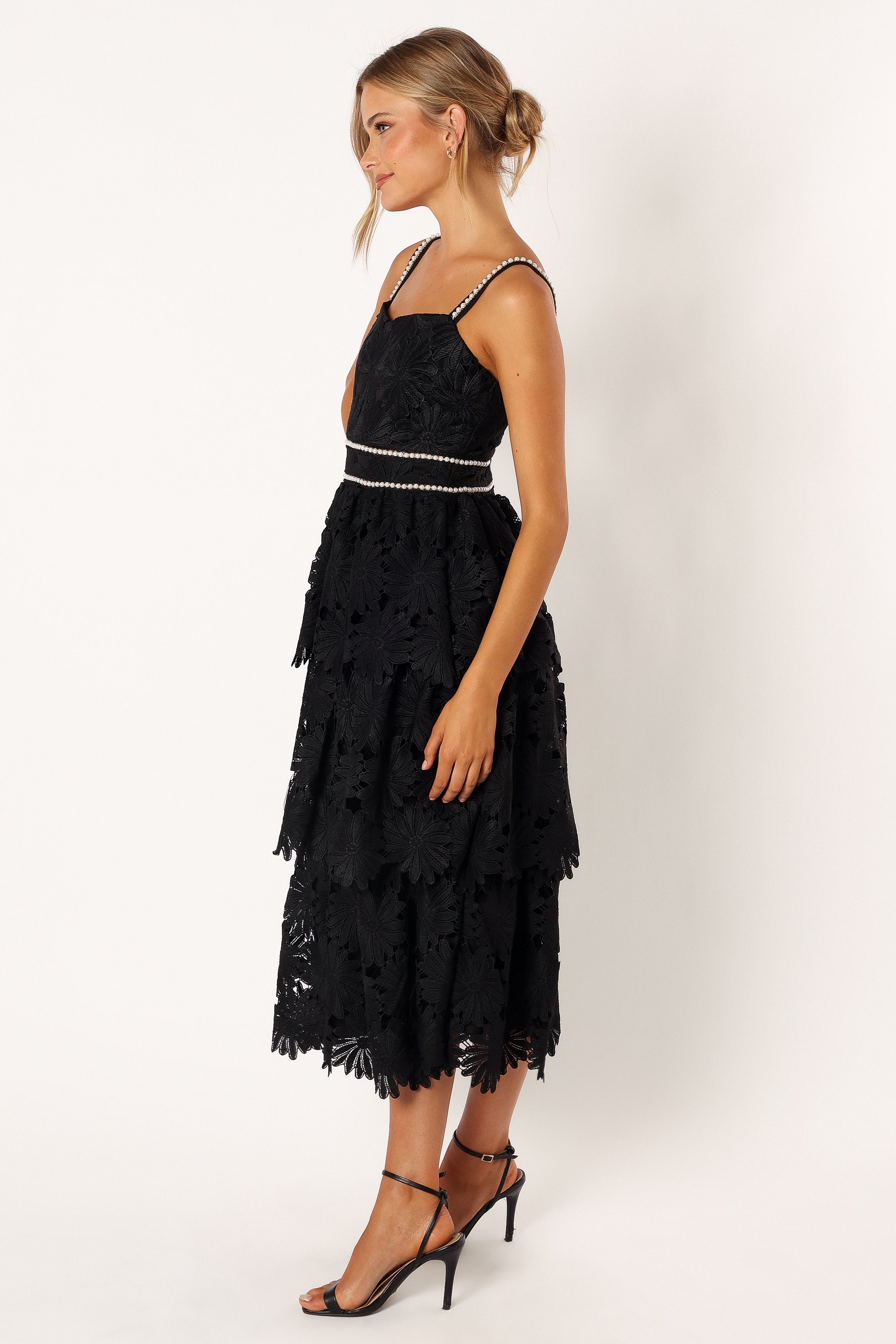 Knox Tiered Midi Dress - Black