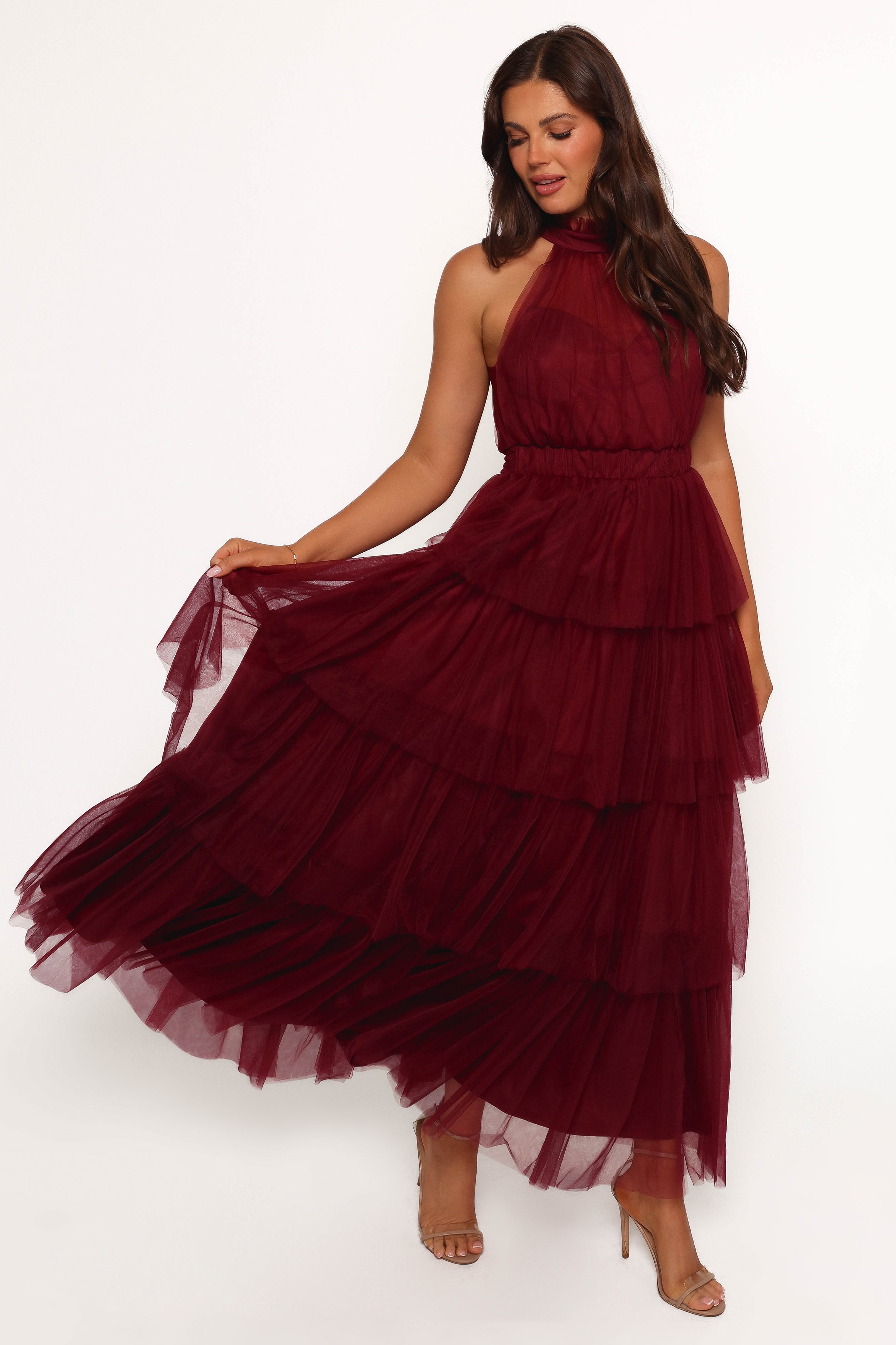 Frances Halterneck Maxi Dress - Wine