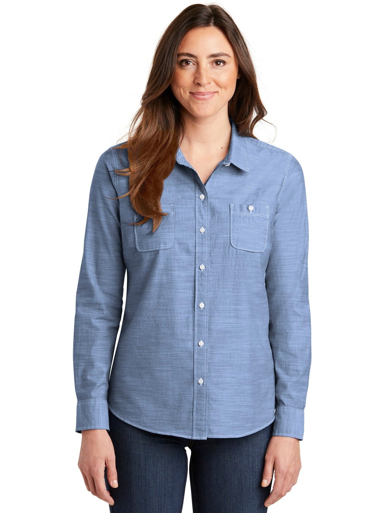 OUTLET-Port Authority Ladies Slub Chambray Shirt