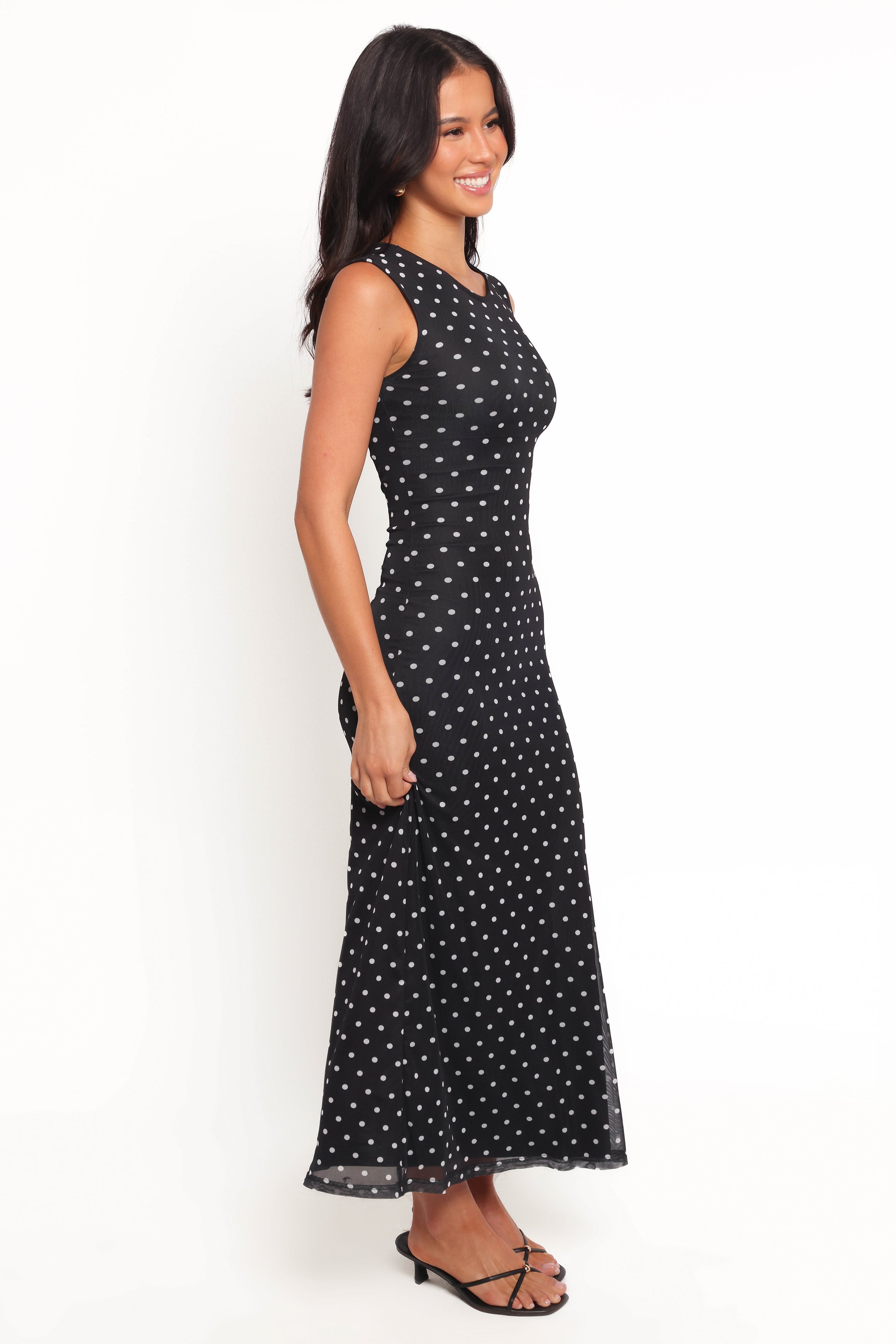 Drea Maxi Dress - Black Polka Dot