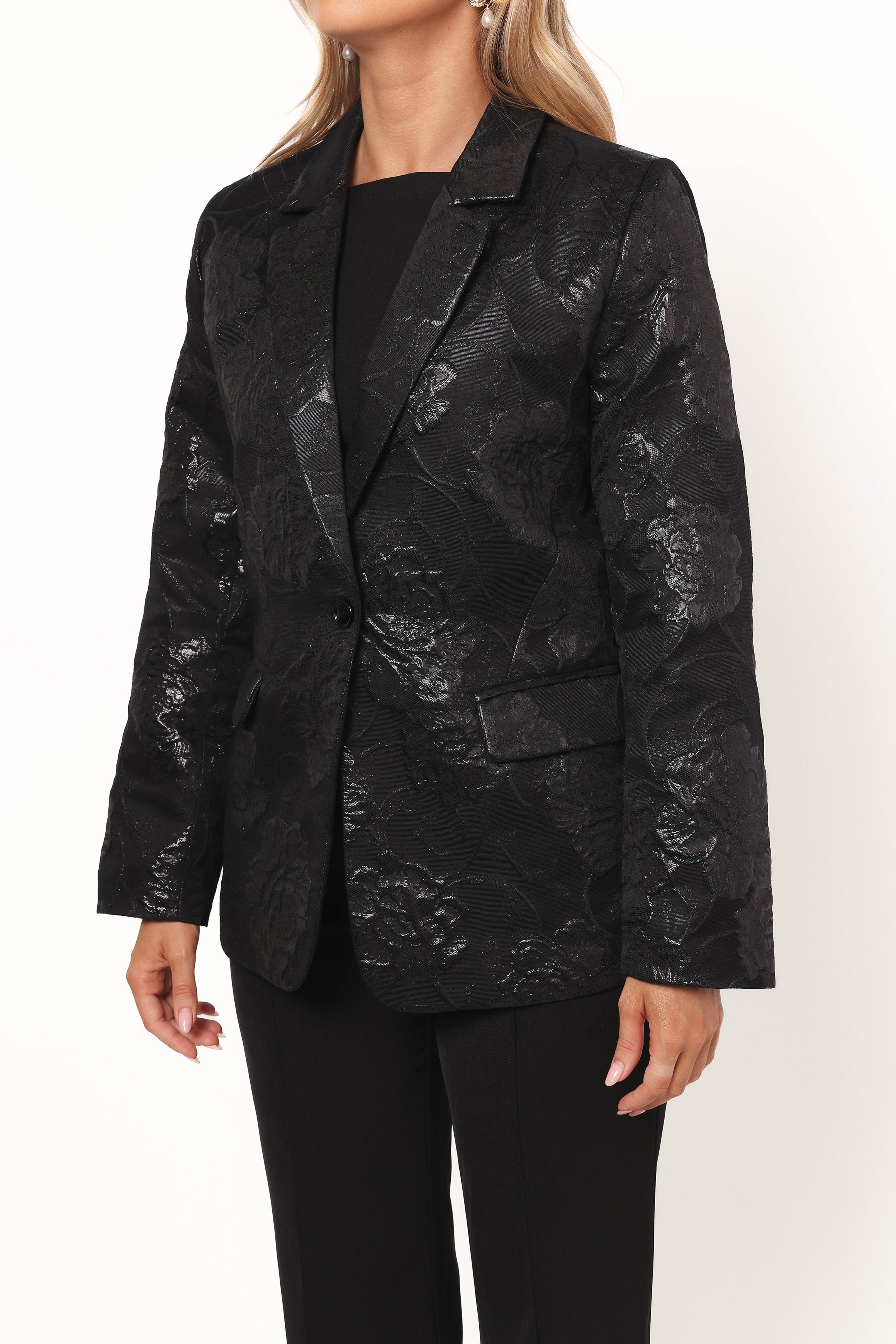 Mossie Jacquard Blazer - Black