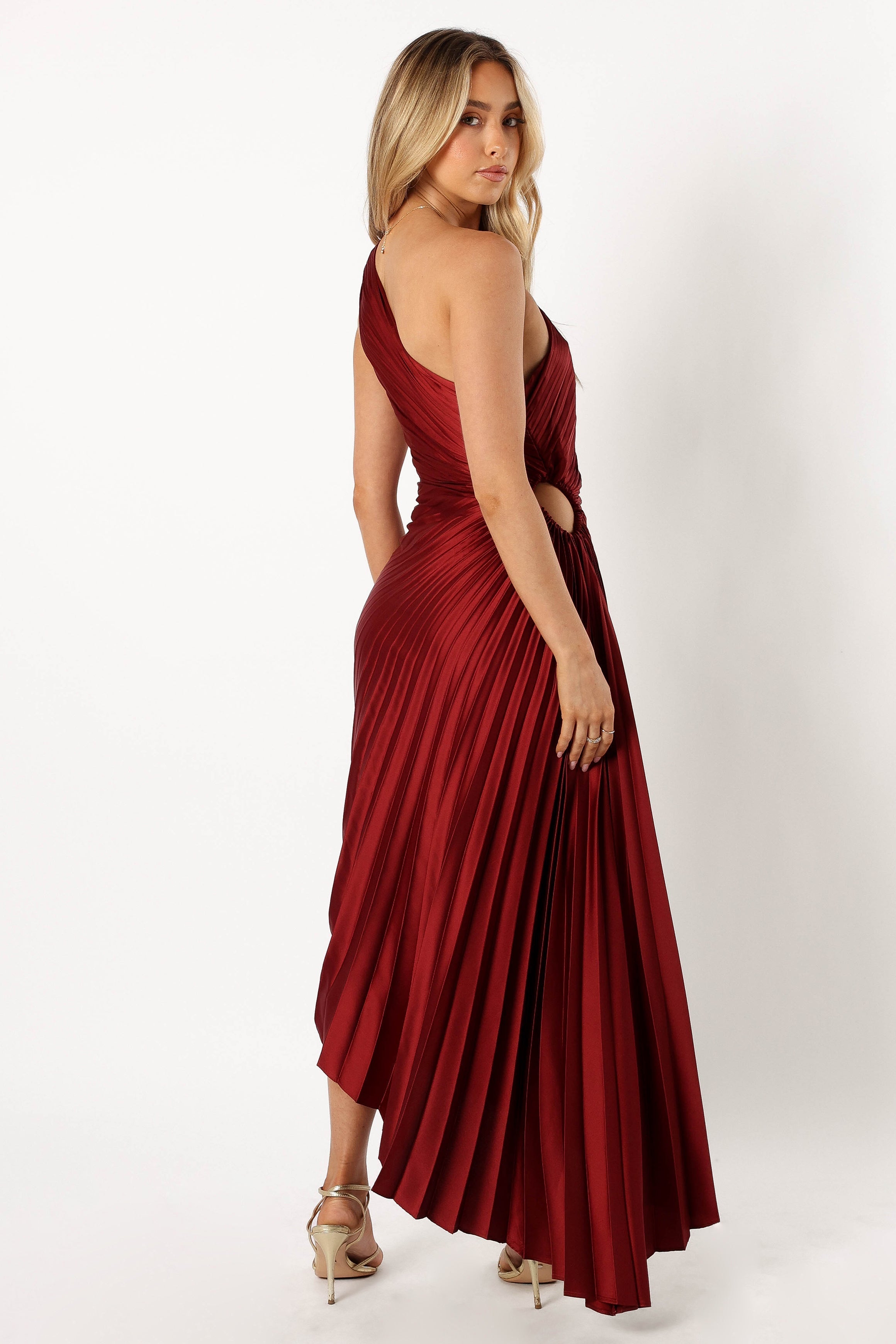 Kleo One Shoulder Maxi Dress - Merlot