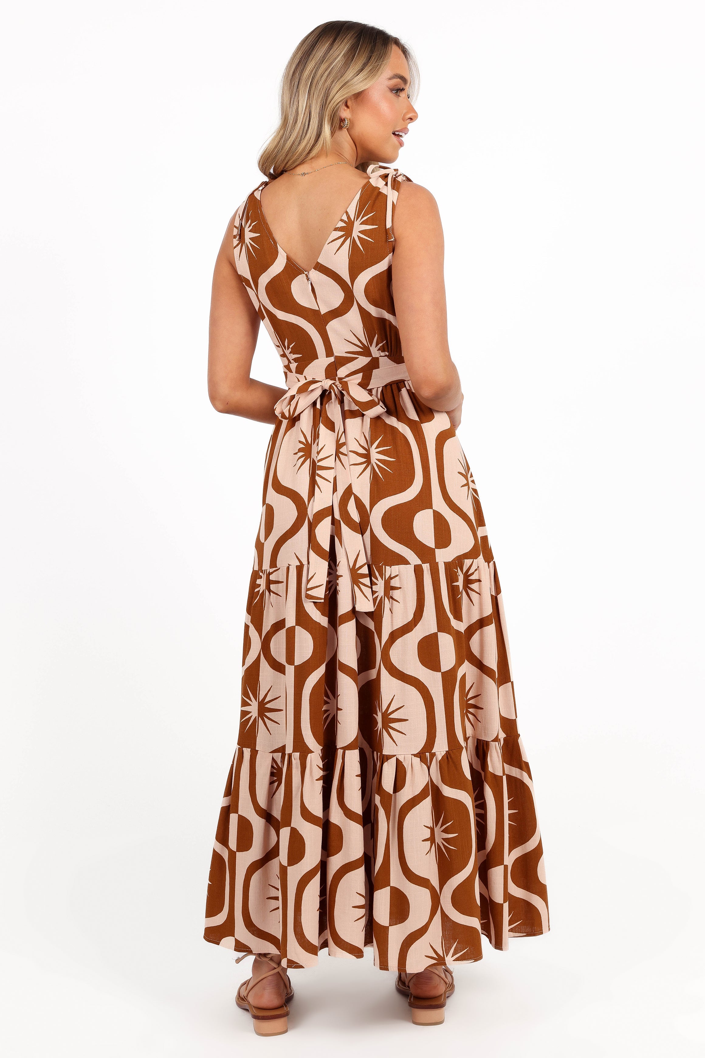 Zora Maxi Dress - Tan Print