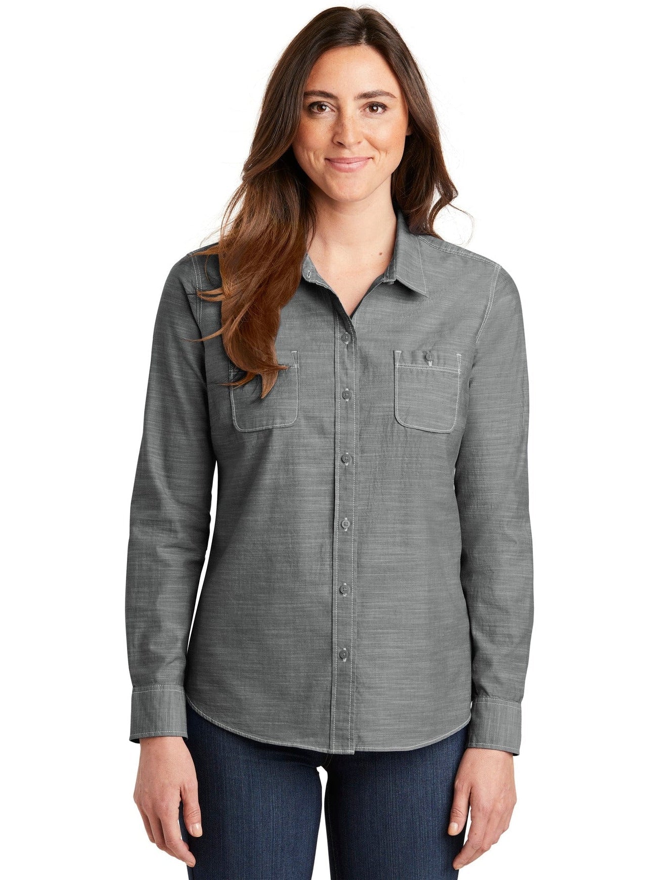 OUTLET-Port Authority Ladies Slub Chambray Shirt