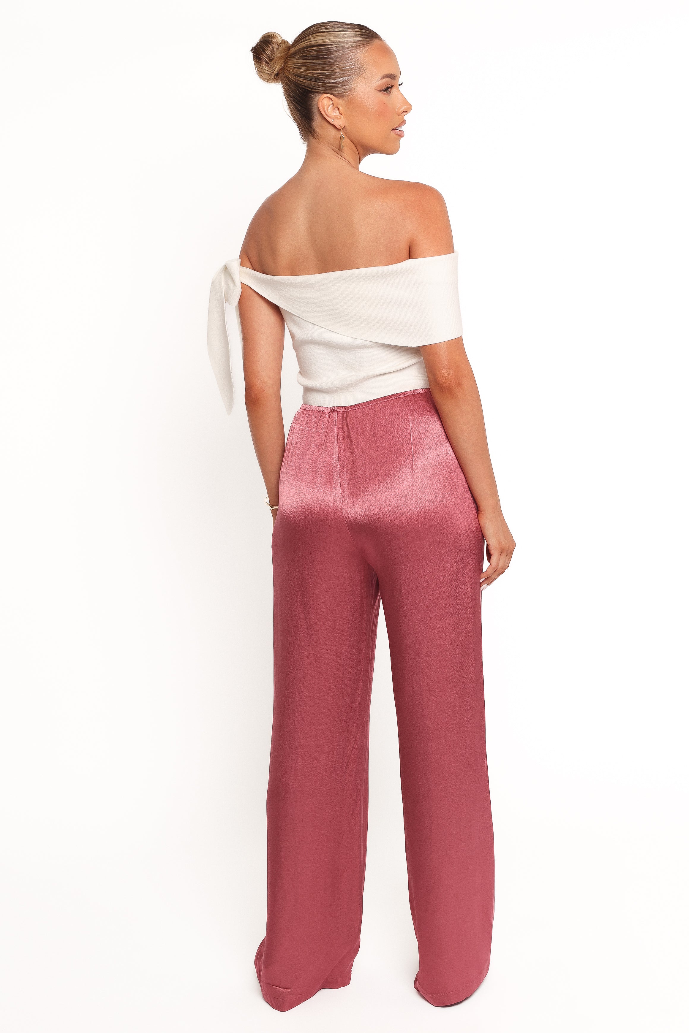 Carissa Satin Pants - Dusty Rose