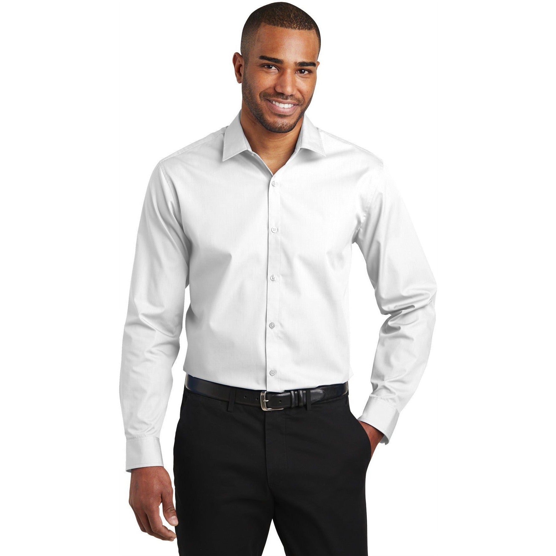 CLOSEOUT - Port Authority Slim Fit Carefree Poplin Shirt