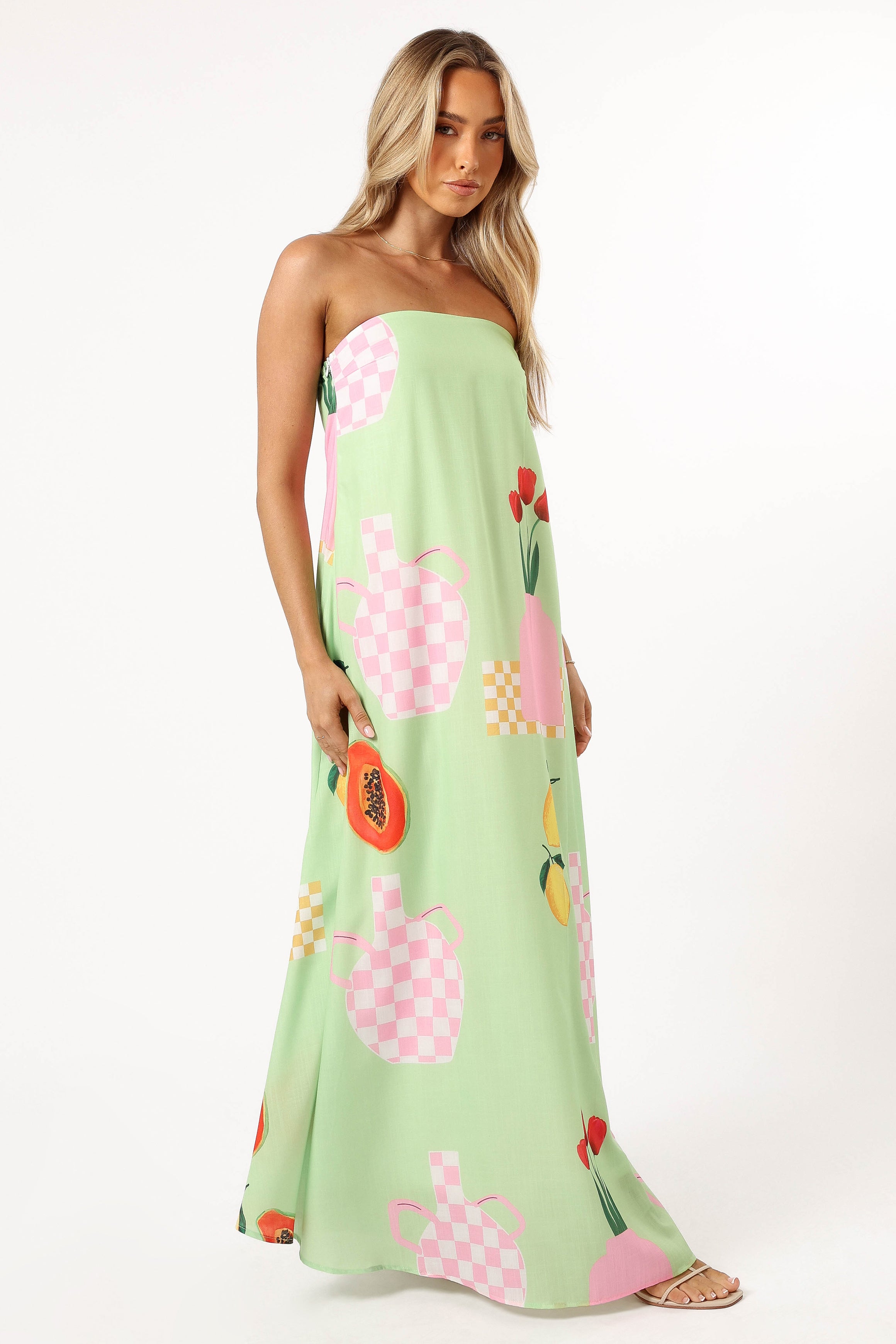 Piccolo Strapless Maxi Dress - Green Papaya