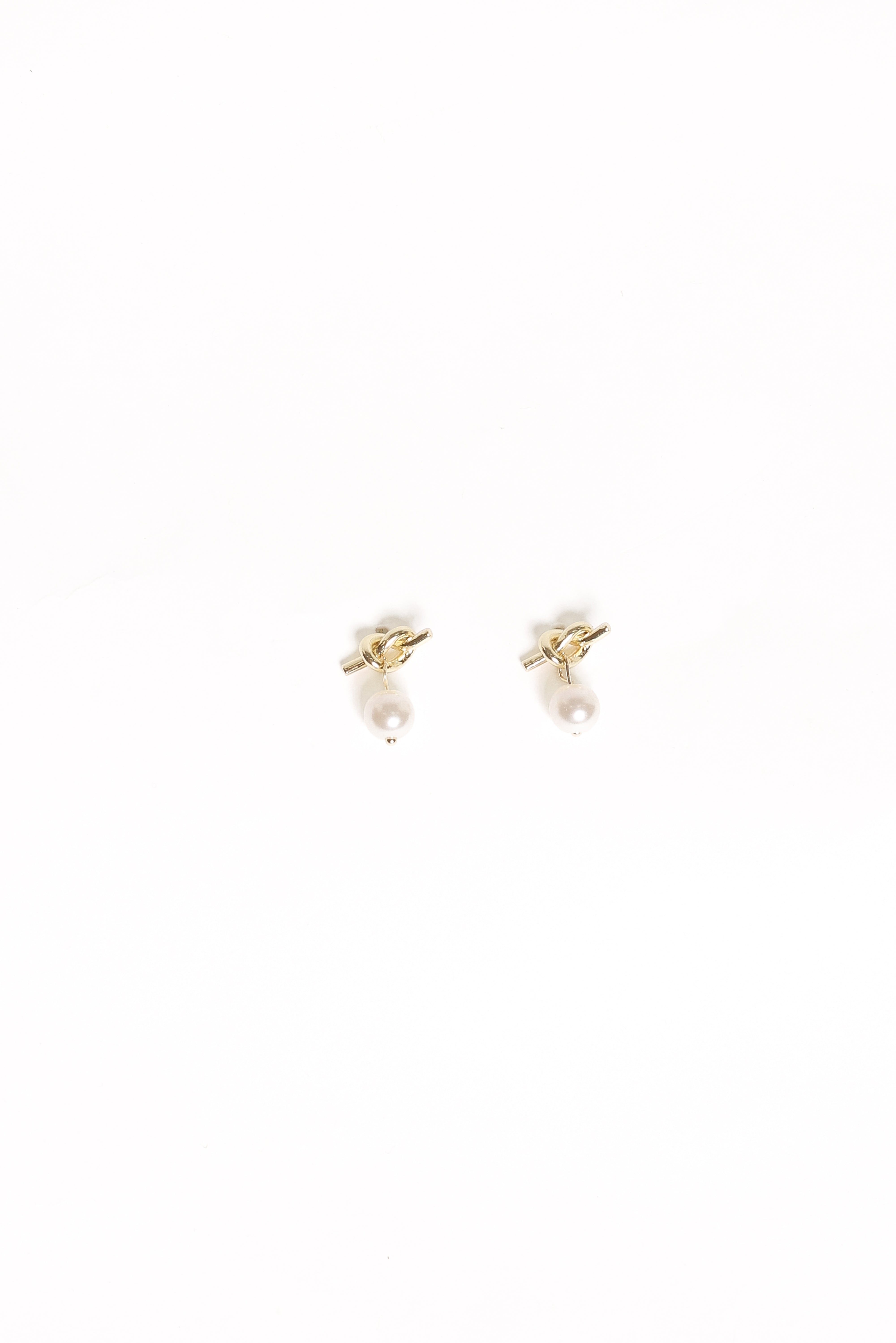 Valentina Knot Earrings - Gold/Pearl