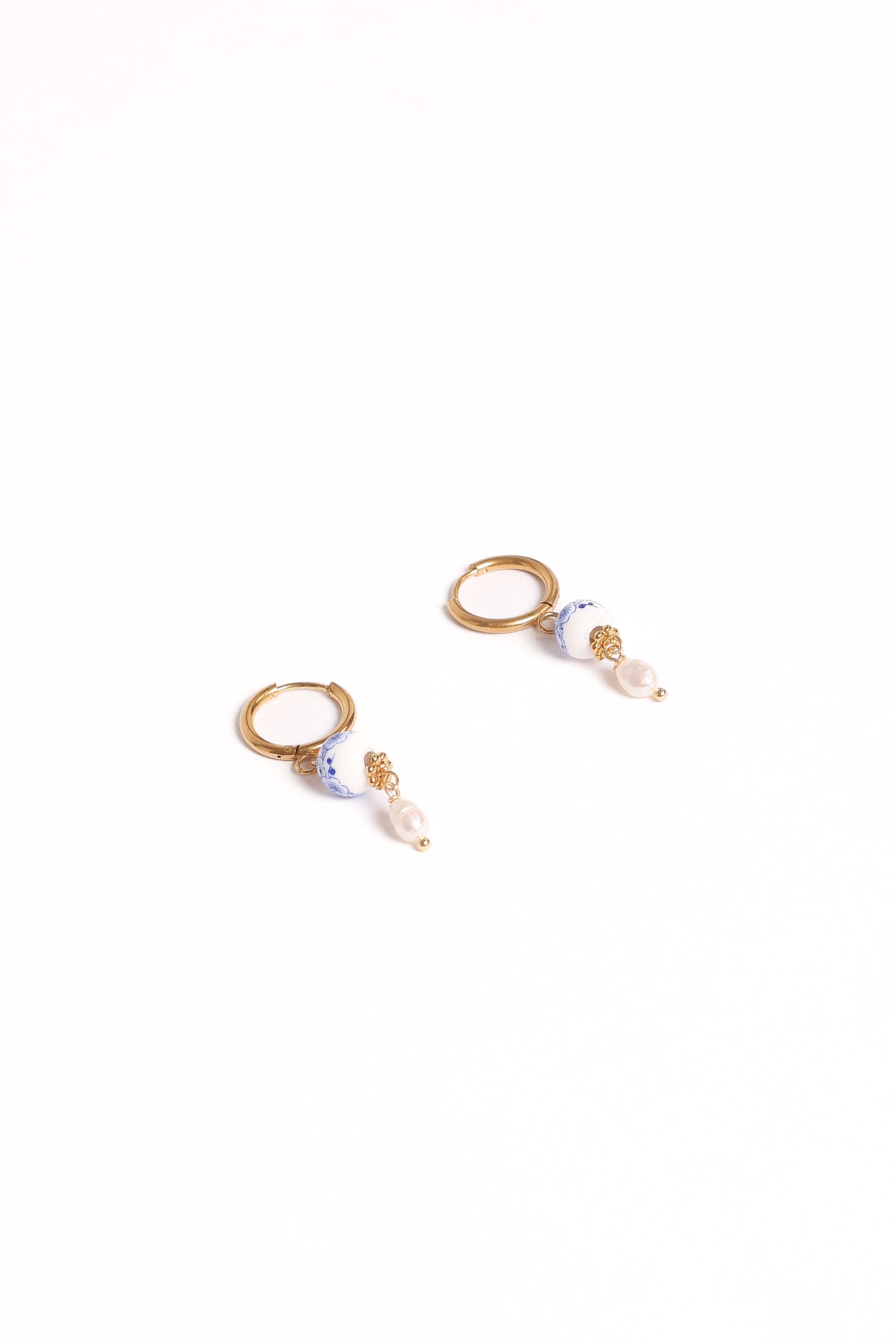 Bree Earrings - Blue/Pearl