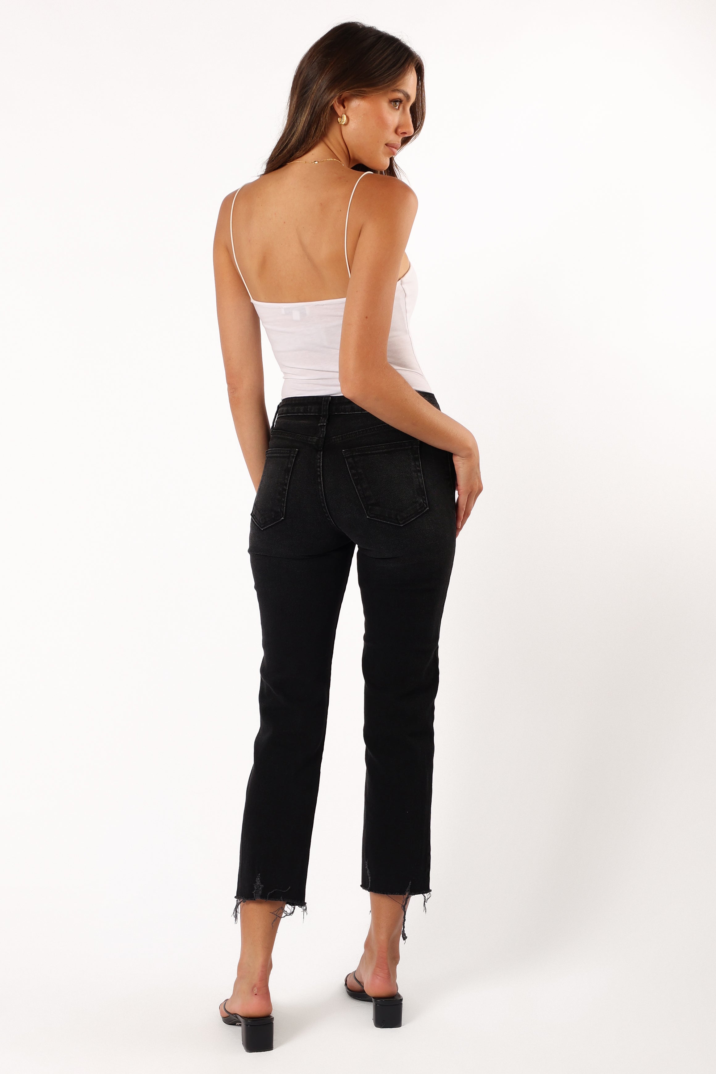 Rowan High Rise Straight Leg Jean - Washed Black