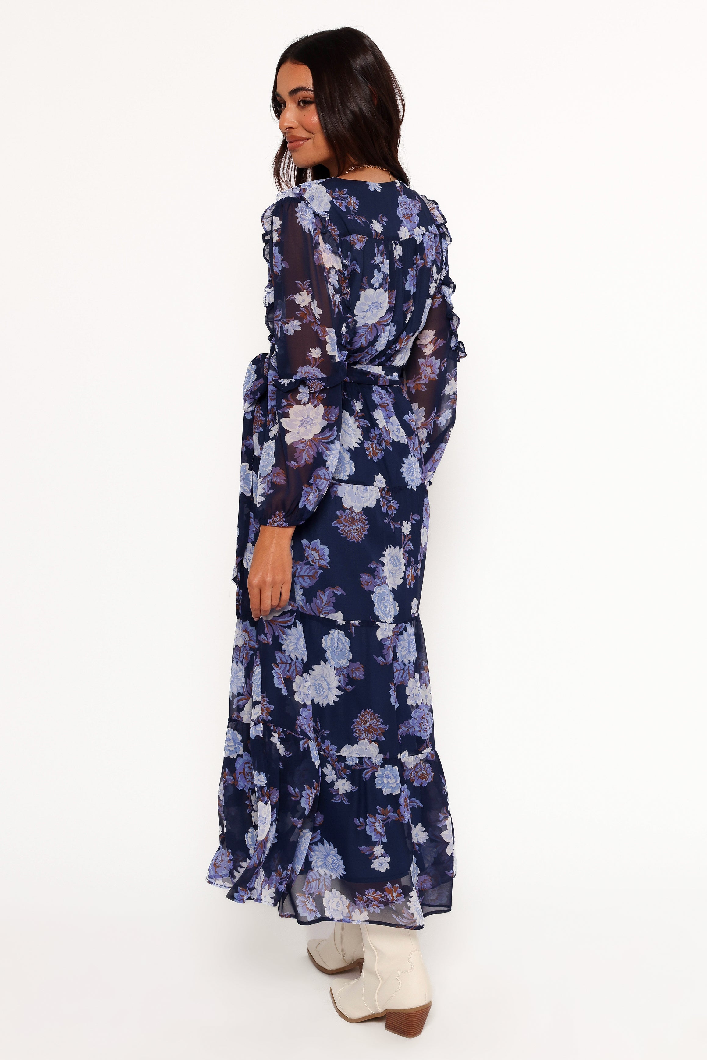 Korina Long Sleeve Maxi Dress - Vintage Blues