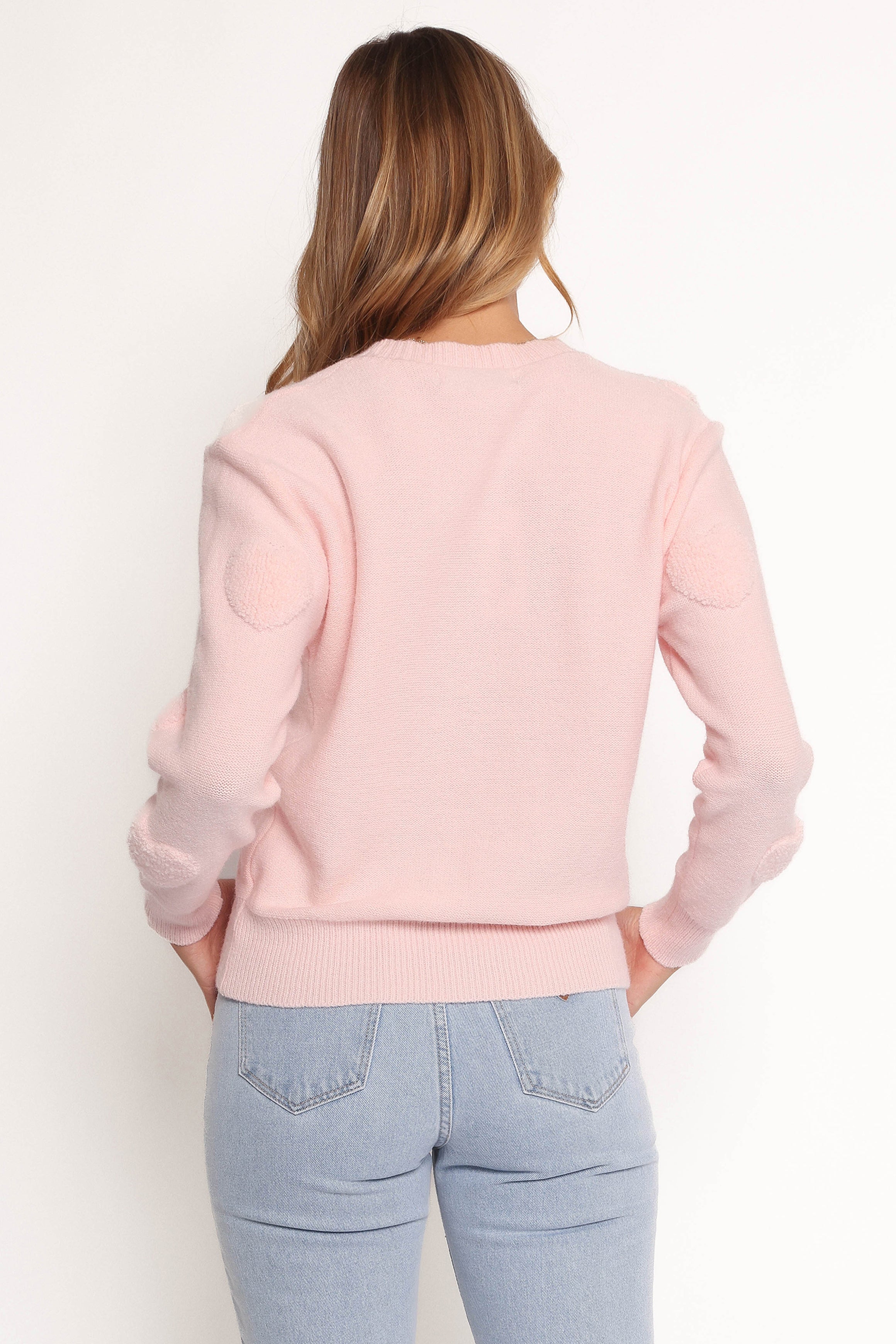 Orlenda Heart Knit Sweater - Pale Pink