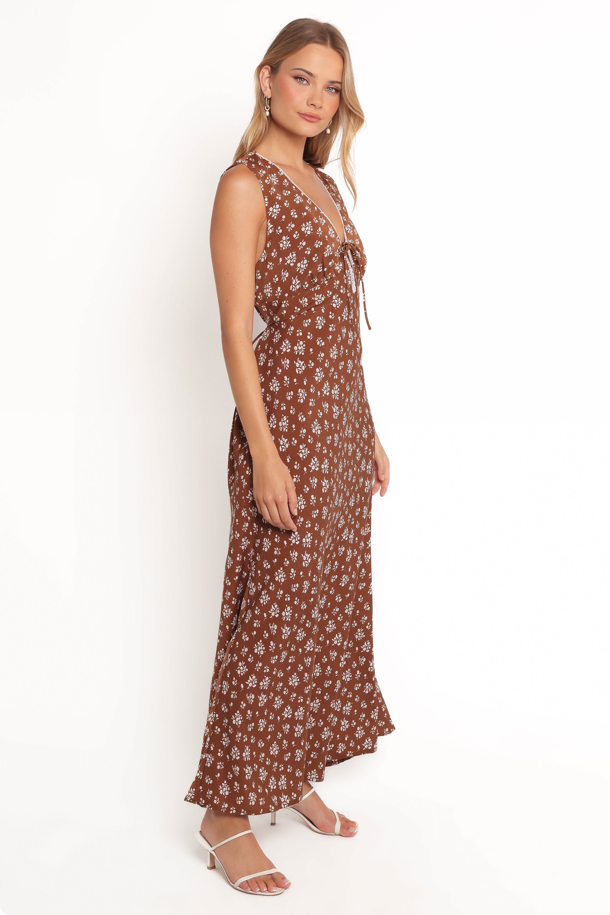 Jackson Maxi Dress - Brown Ditsy Floral