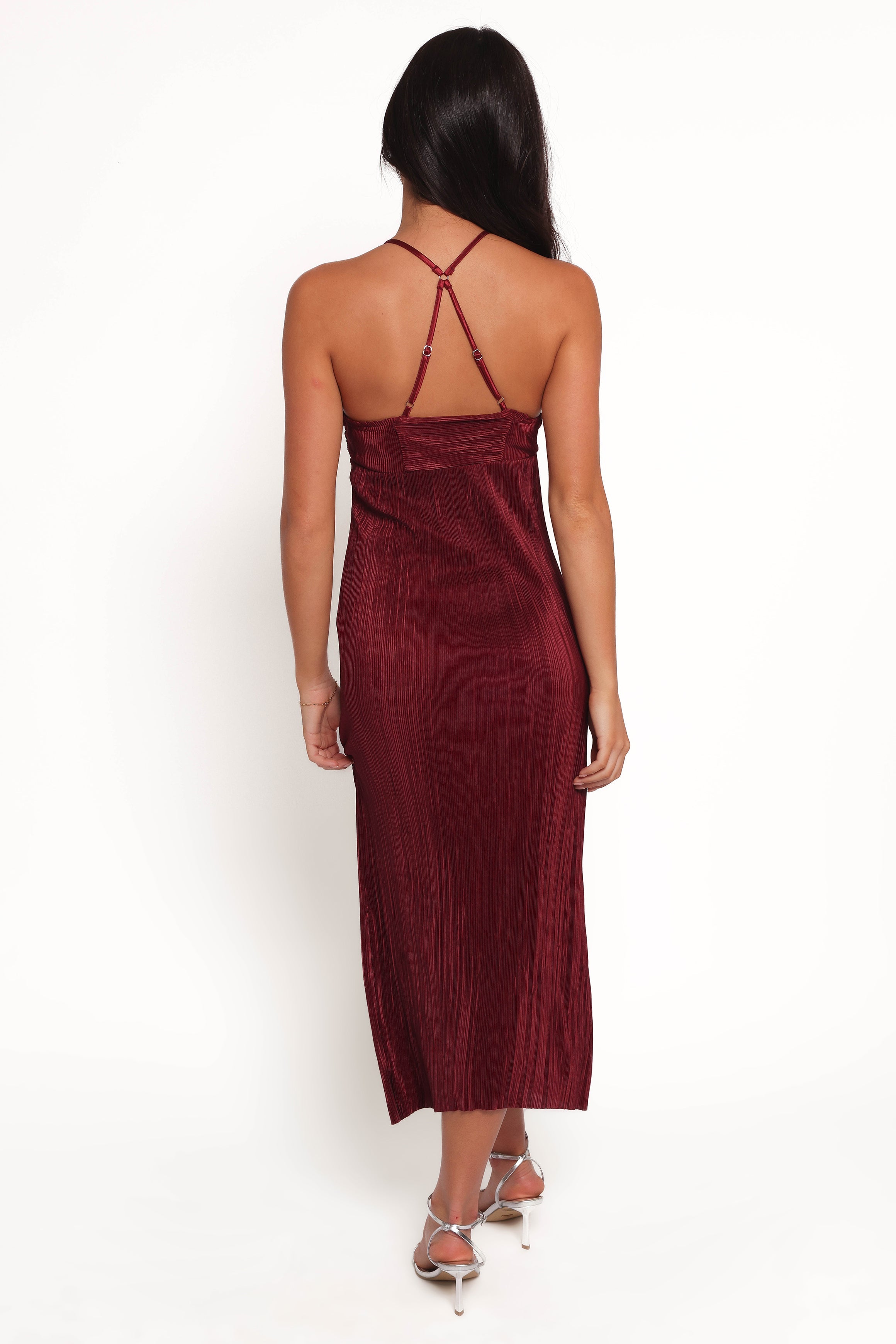 Safi Plisse Maxi Dress - Wine