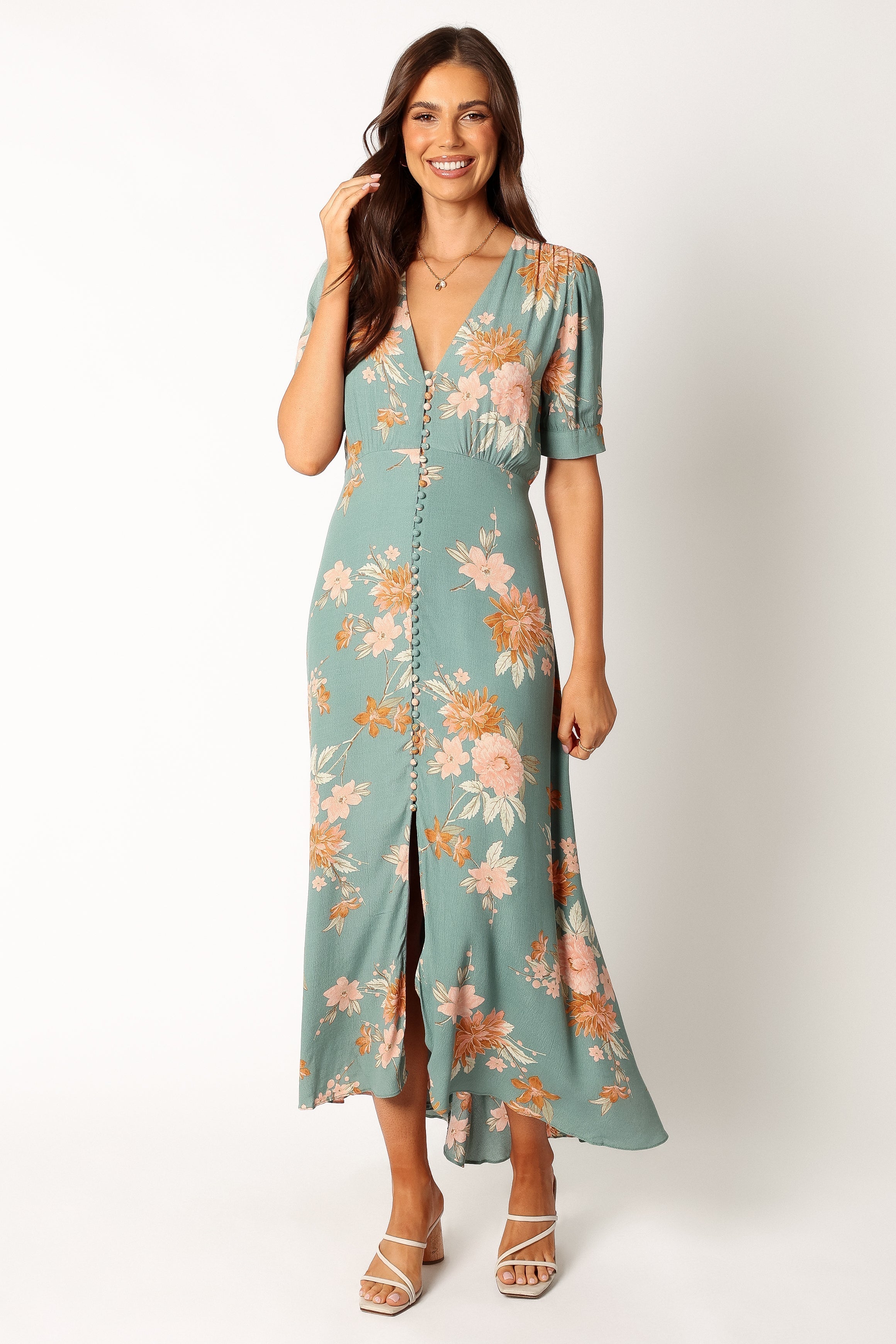 Frampton Midi Dress - Blue Floral