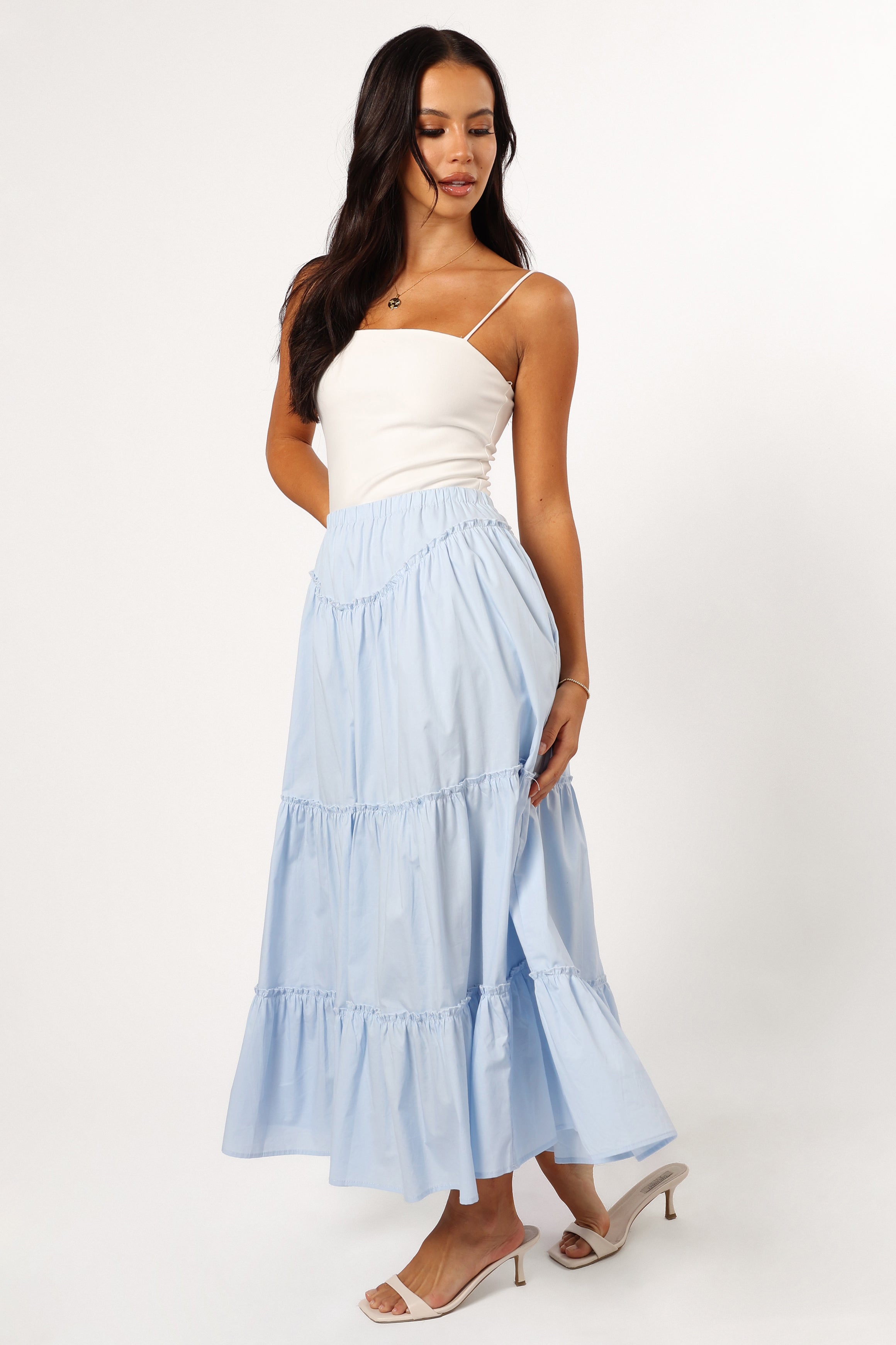 Somerset Midi Skirt - Sky