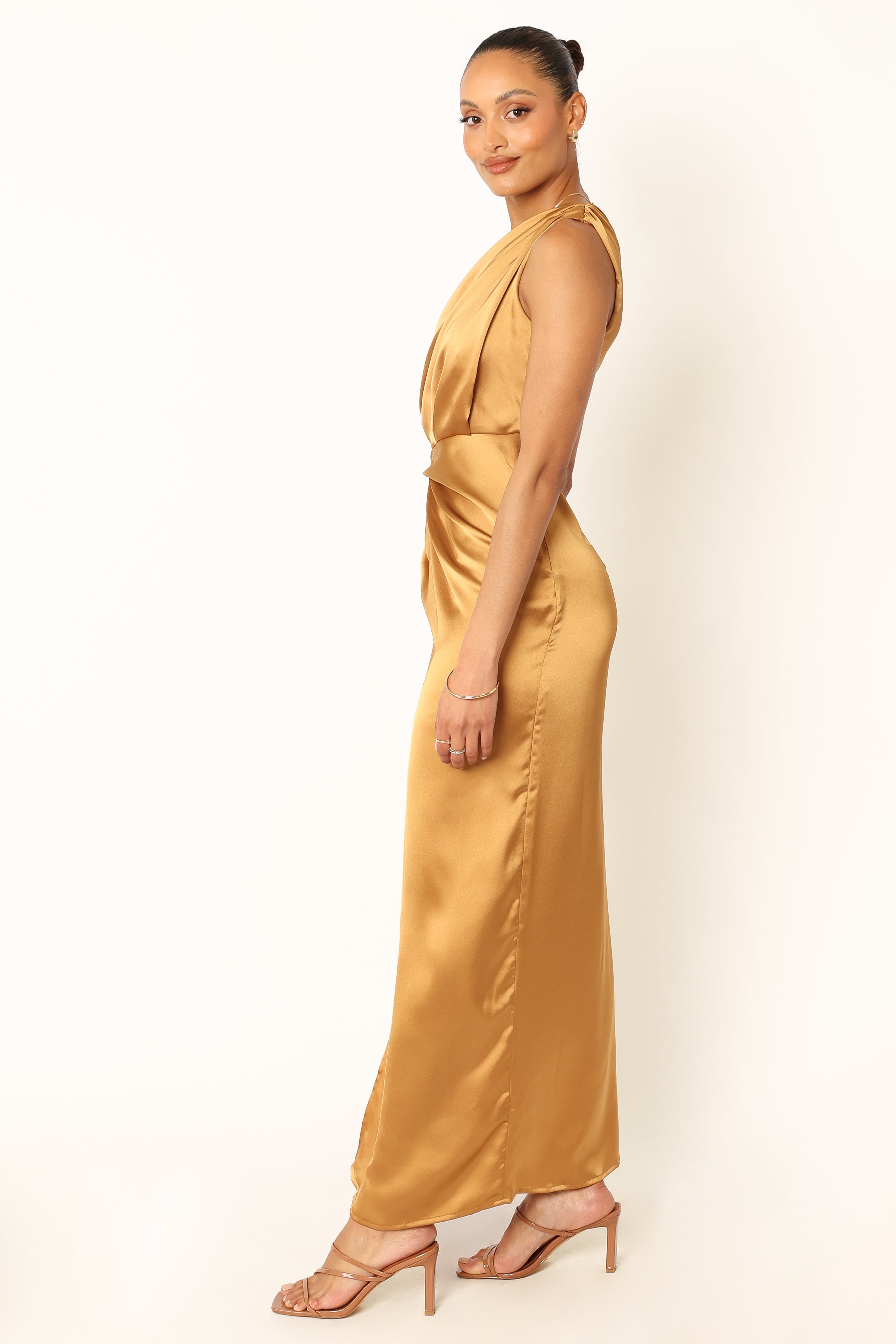 Nadia One Shoulder Maxi Dress - Bronze