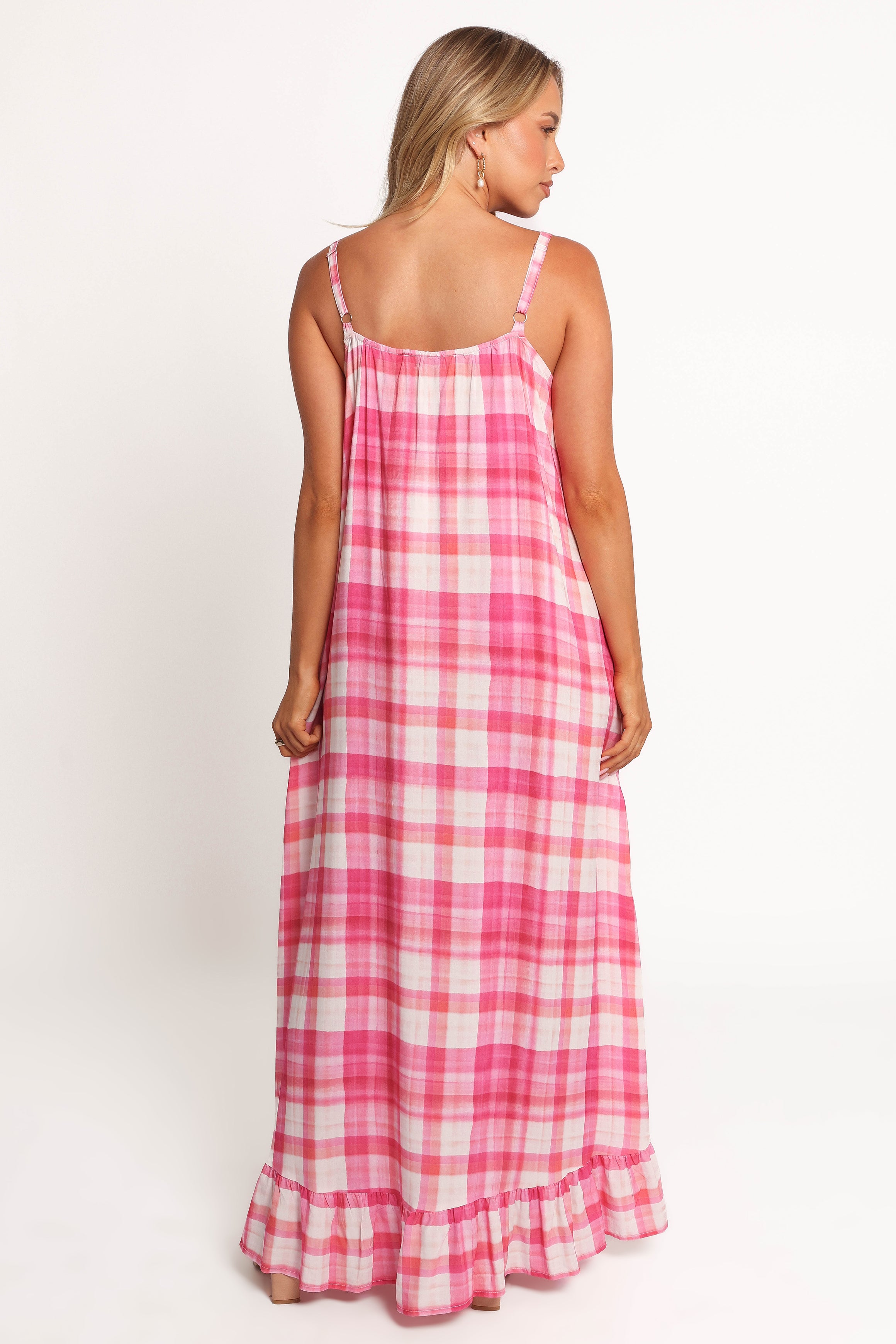 Perle Maxi Dress - Pink Check