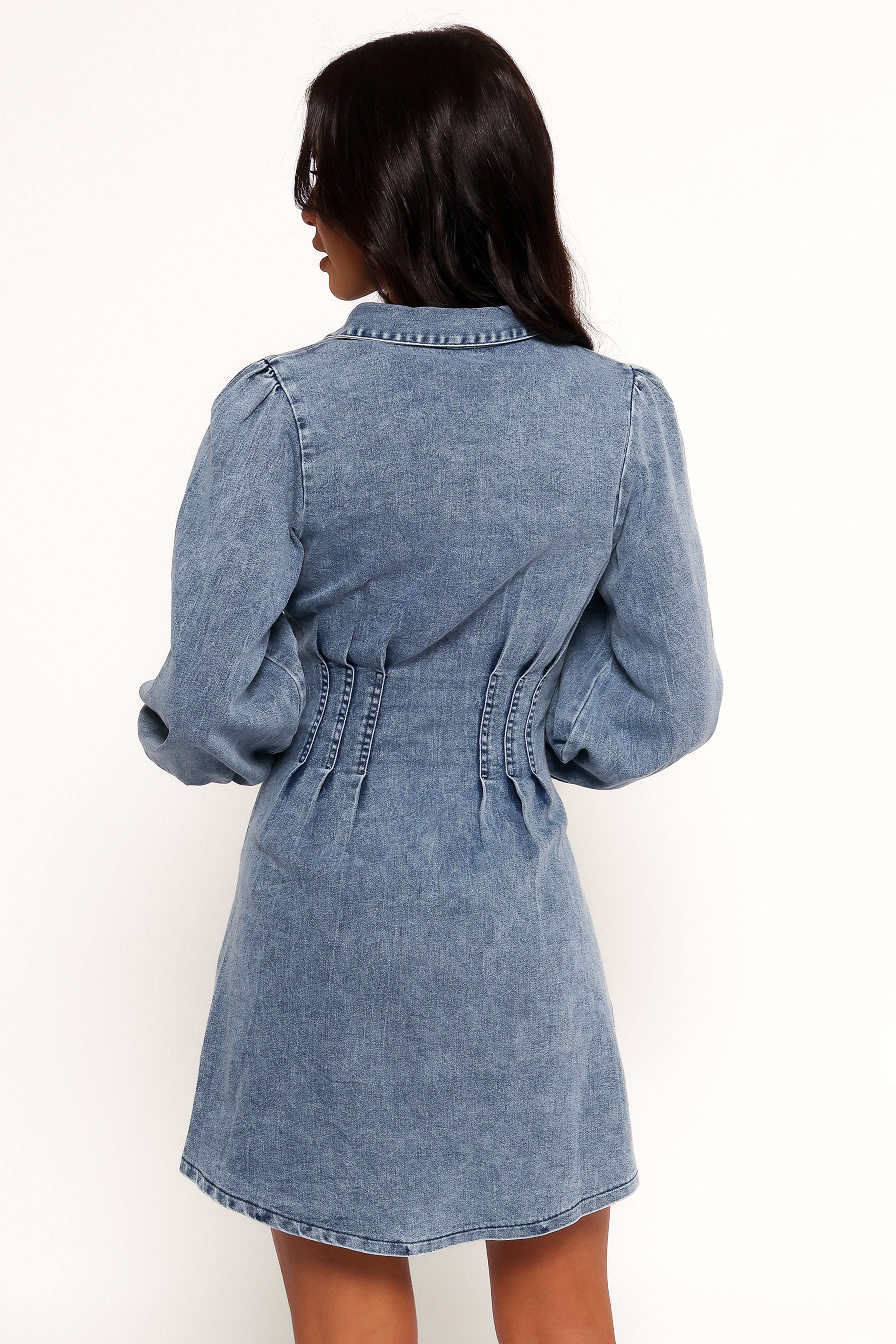 Phoenix Long Sleeve Mini Dress - Denim