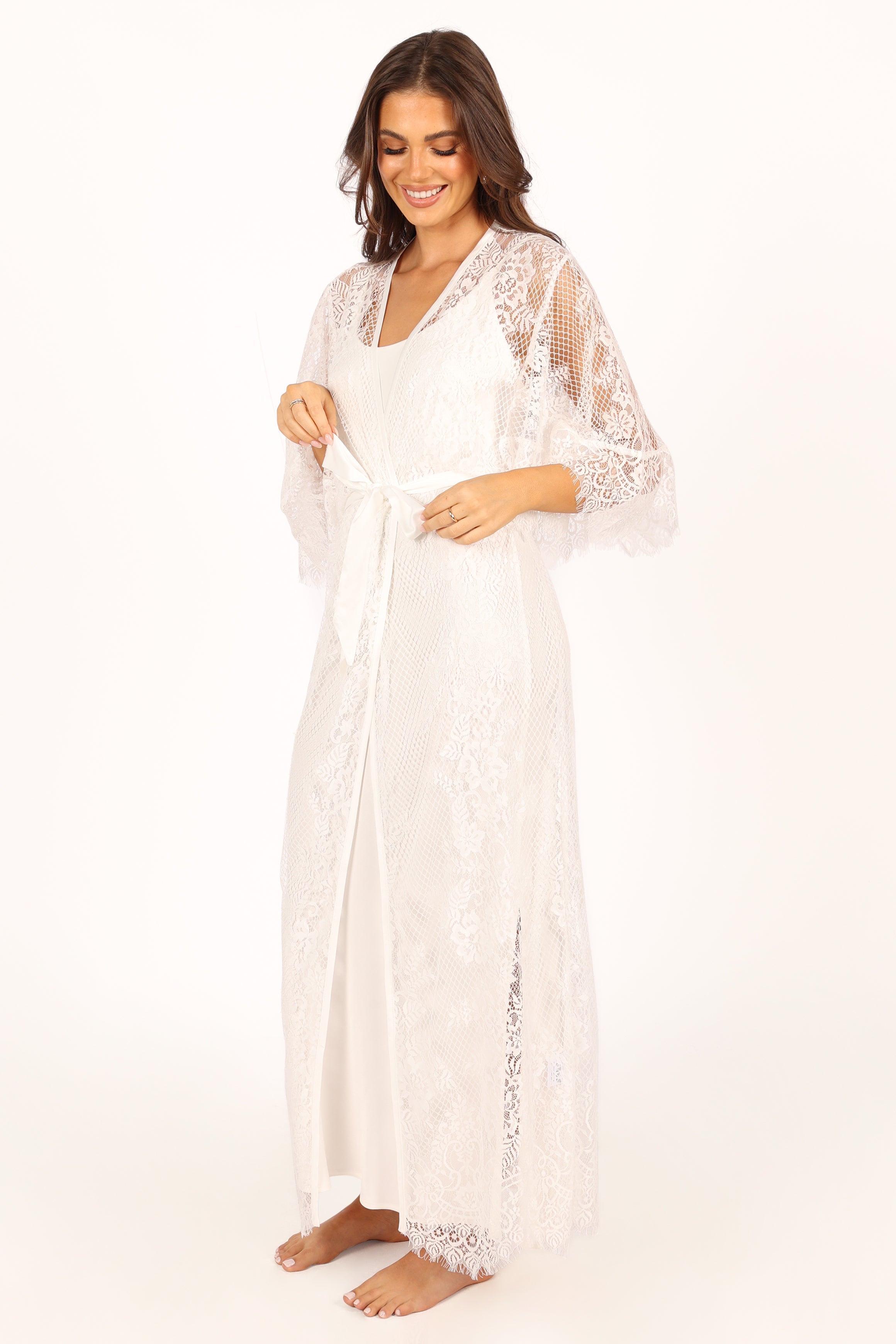 Nephele Lace Bridal Robe - Ivory