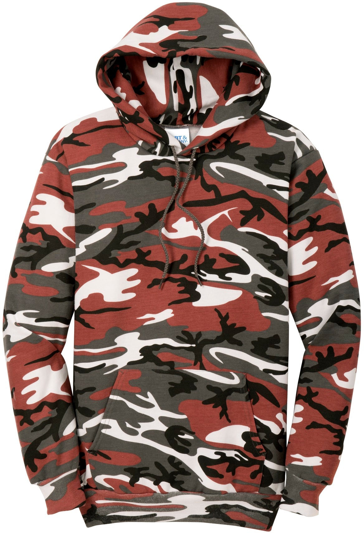 OUTLET-Port & Company Core Fleece Camo Pullover Hooded Sweatshirt