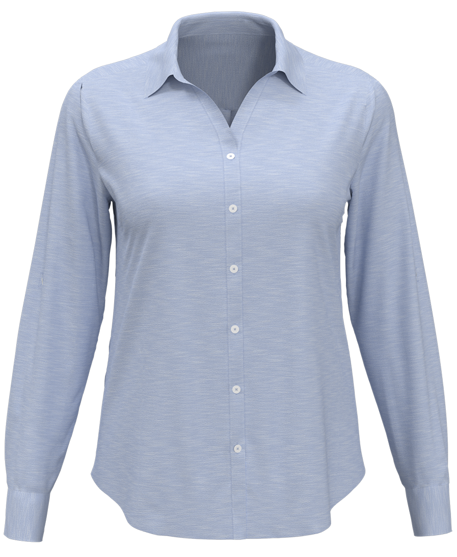 OUTLET-Perry Ellis Ladies Heathered Woven Shirt