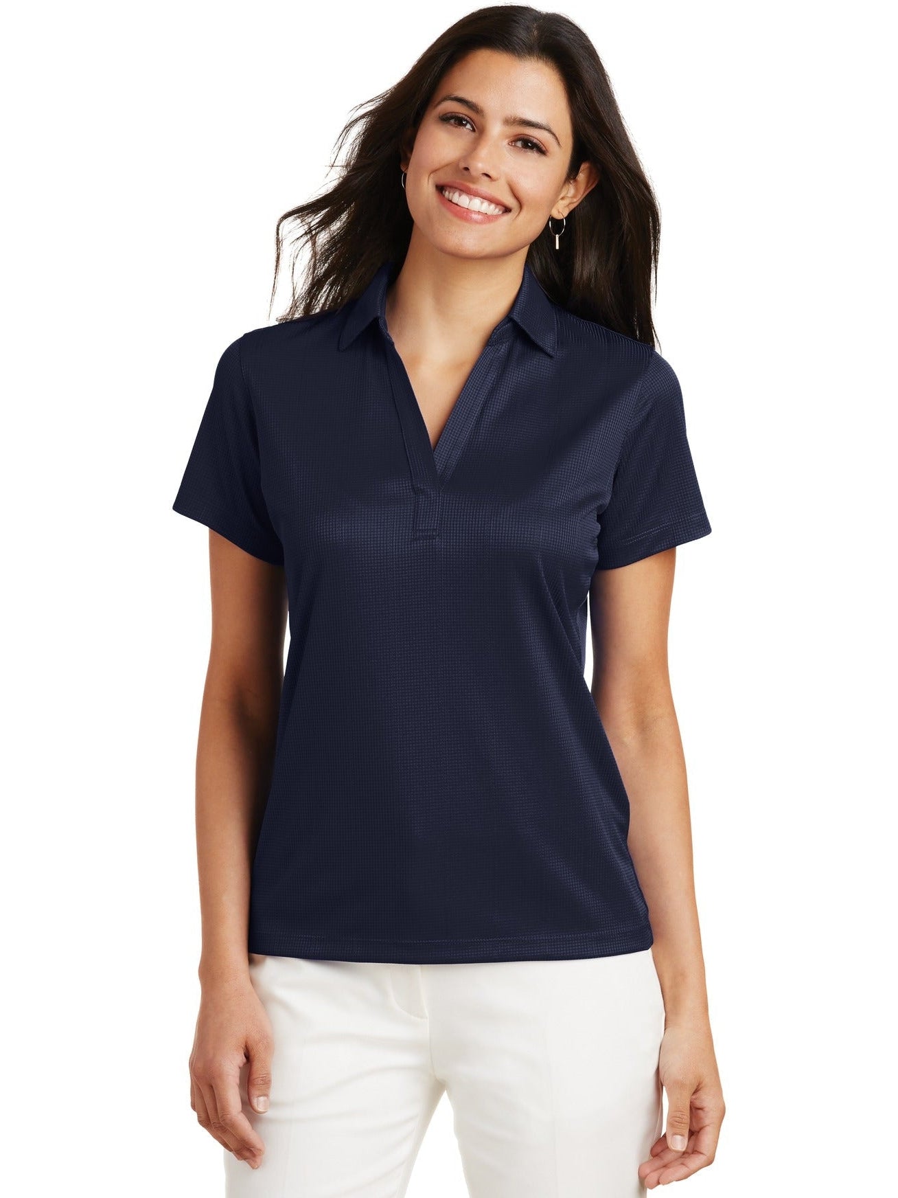 OUTLET-Port Authority Ladies Fine Jacquard Polo