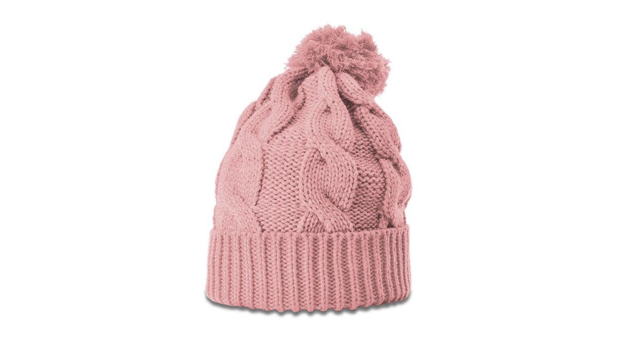 Richardson Chunk Twist Knit Beanie W/ Cuff & Pom