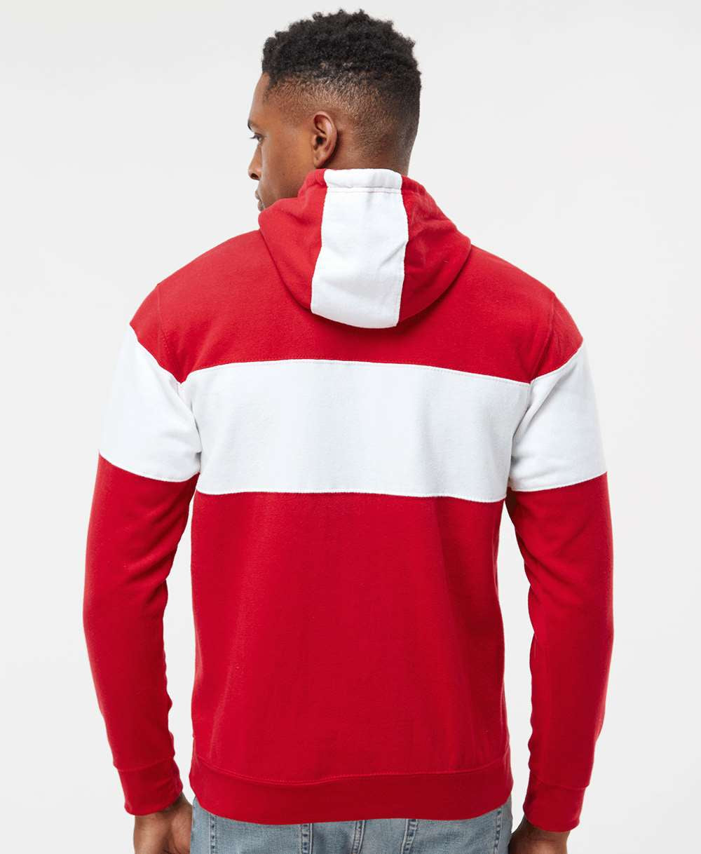 J. America Varsity Fleece Colorblocked Hooded Sweatshirt