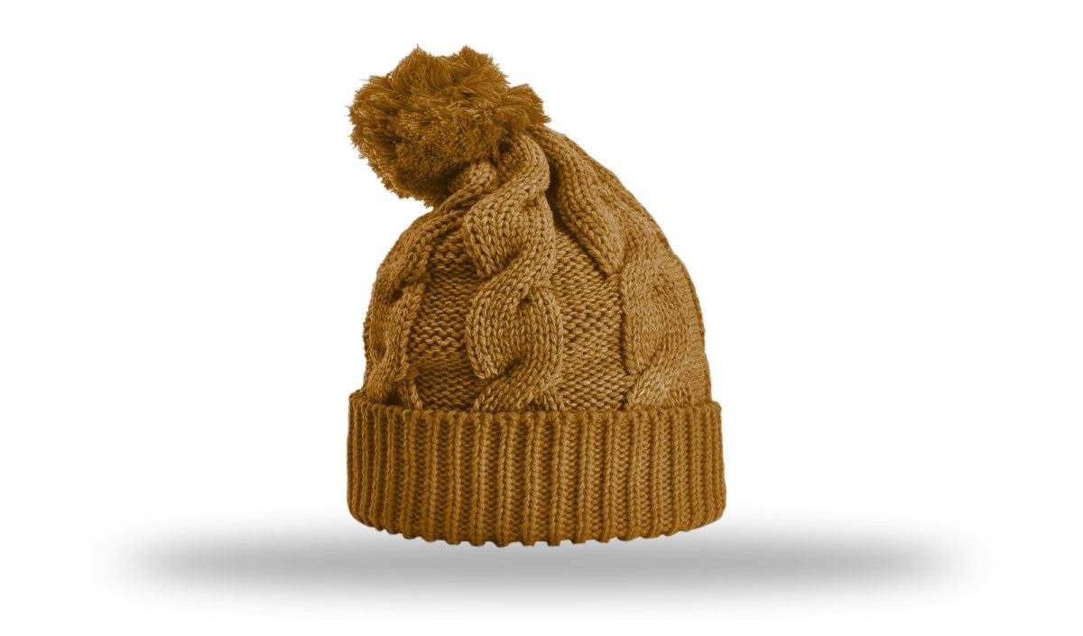 Richardson Chunk Twist Knit Beanie W/ Cuff & Pom