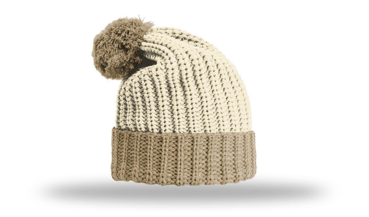 Richardson Chunk Cable Beanie W/ Cuff & Pom