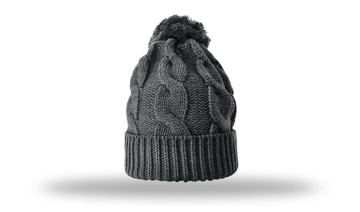 Richardson Chunk Twist Knit Beanie W/ Cuff & Pom