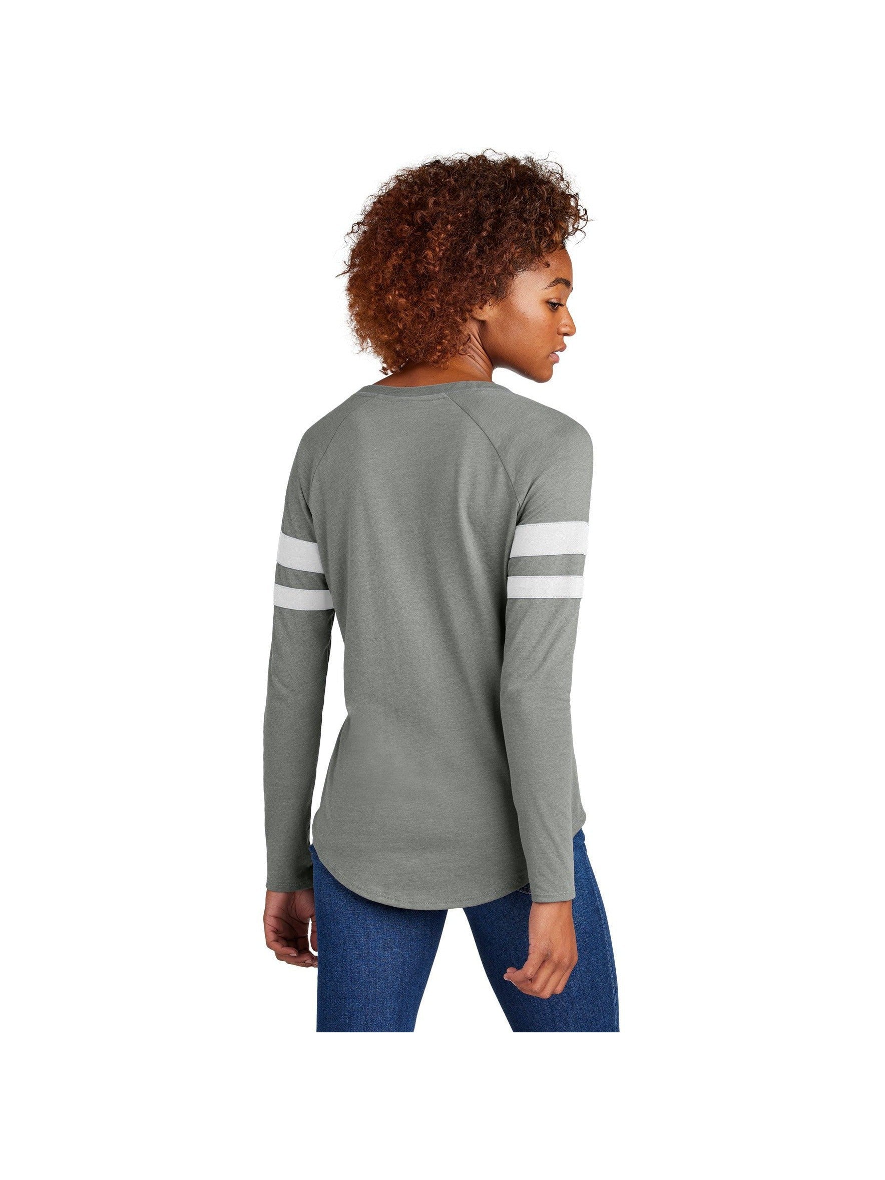 Sport-Tek Ladies Halftime Stripe Long Sleeve V-Neck Tee