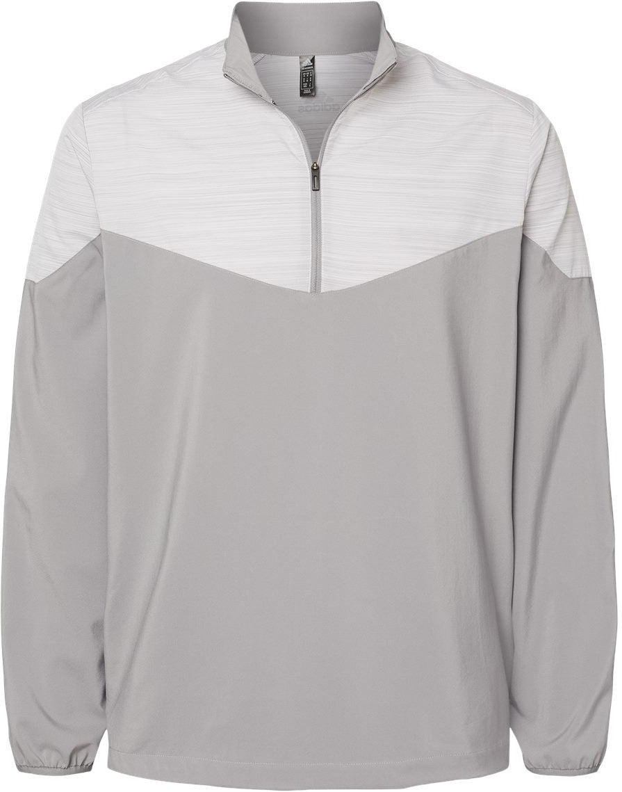 Adidas Heather Chevron Quarter-Zip Wind Pullover