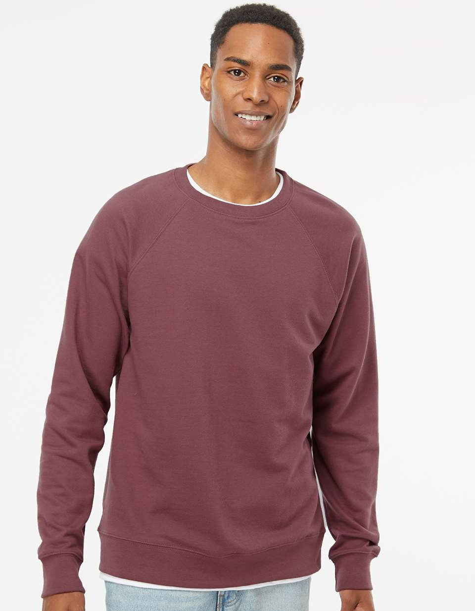 Independent Trading Co. Icon Unisex Lightweight Loopback Terry Crewneck Sweatshirt