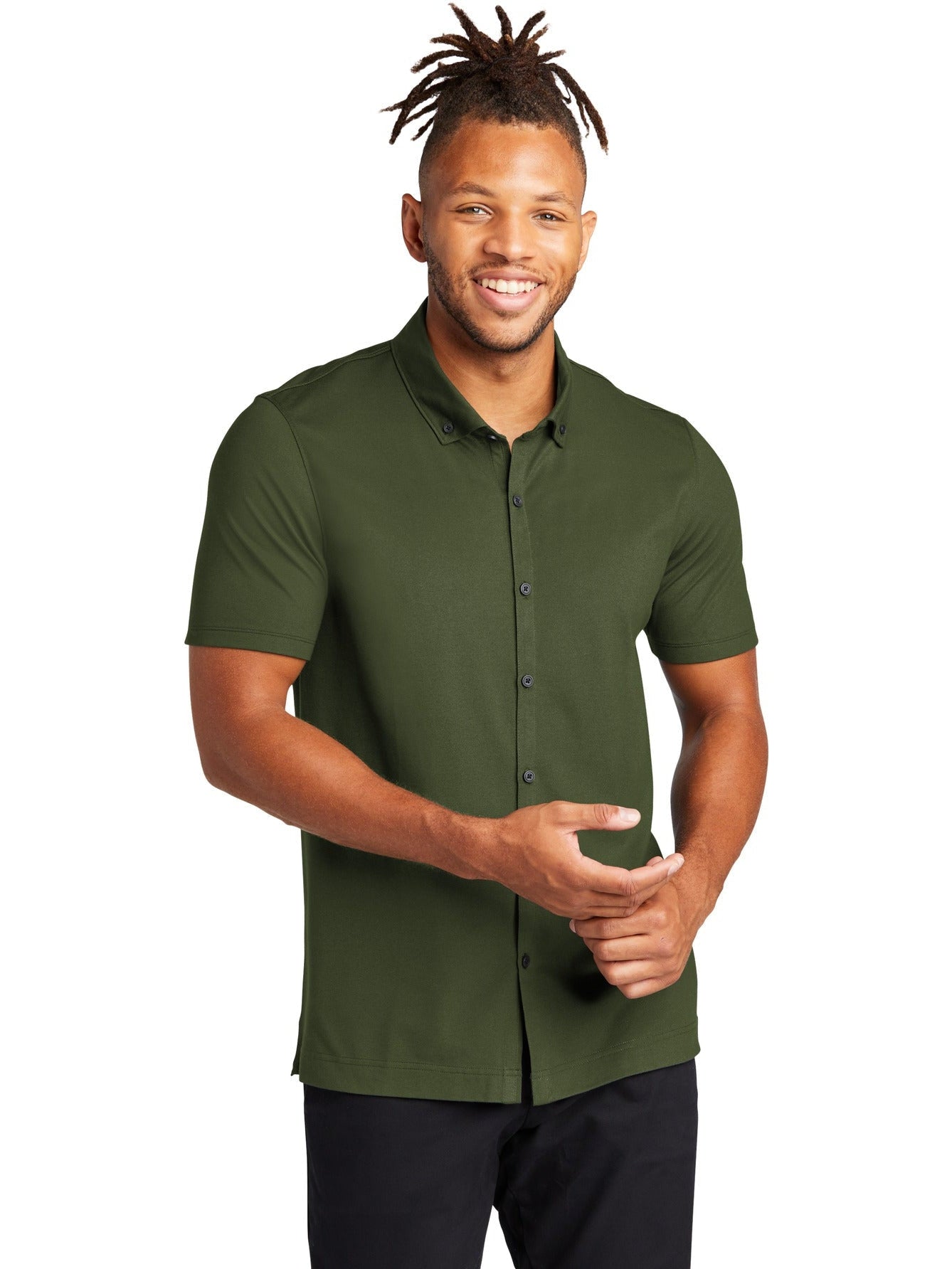 Mercer+Mettle Stretch Pique Full-Button Polo