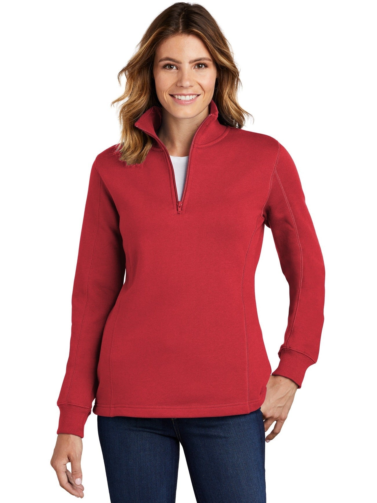 OUTLET-Sport-Tek Ladies 1/4 Zip Sweatshirt