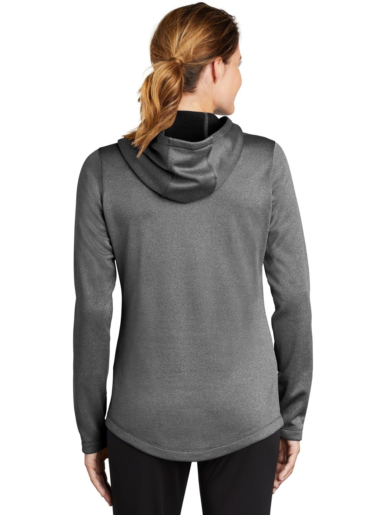 OUTLET-Sport-Tek Ladies Posicharge Sport-Wick Heather Fleece Hooded Pullover