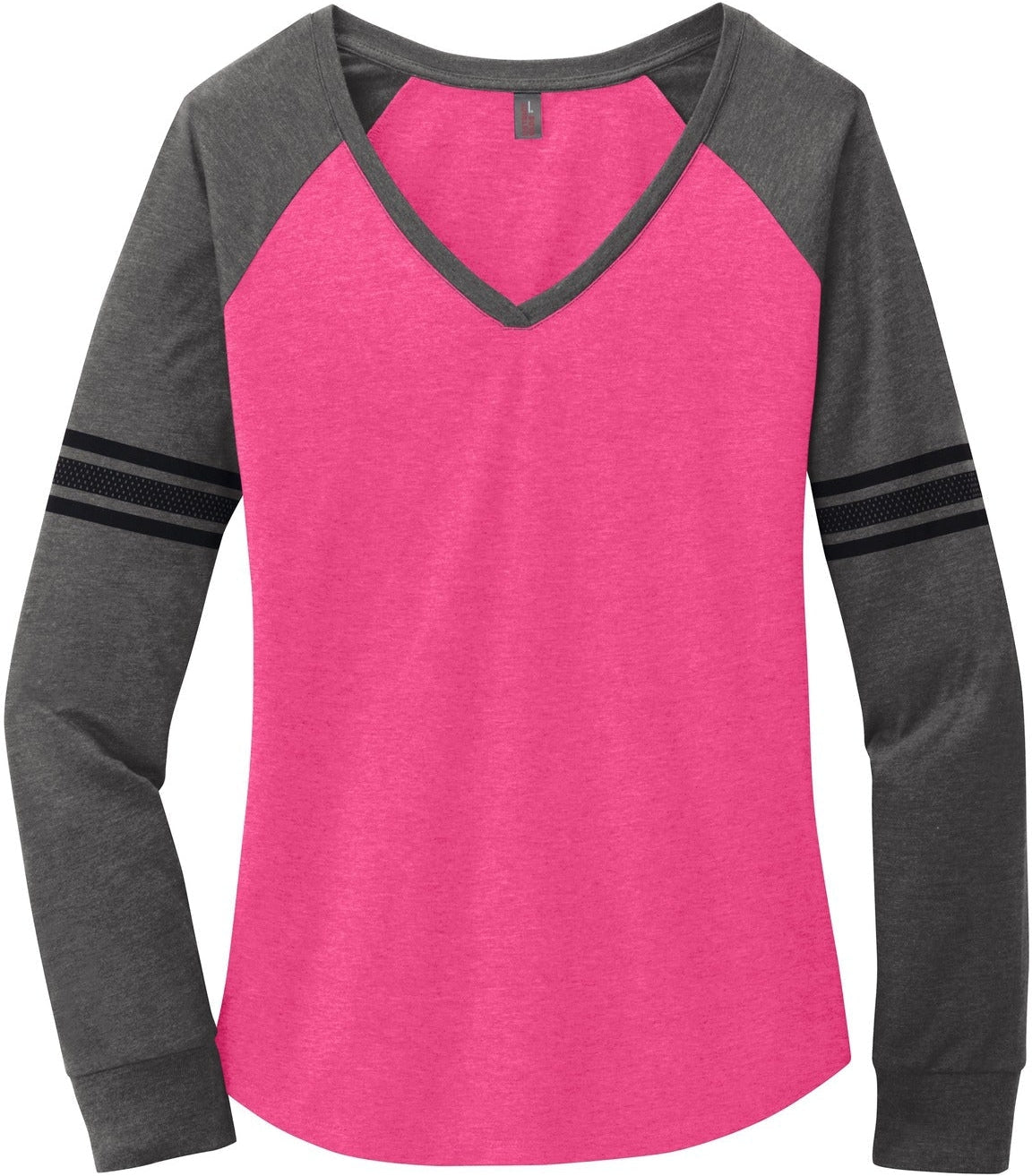 CLOSEOUT - District Ladies Game Long Sleeve V-Neck Tee