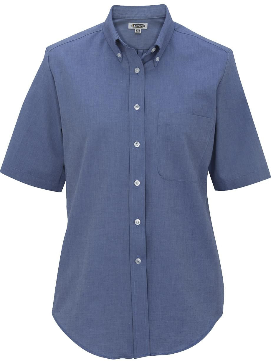 Edwards Ladies Short Sleeve Oxford Shirt