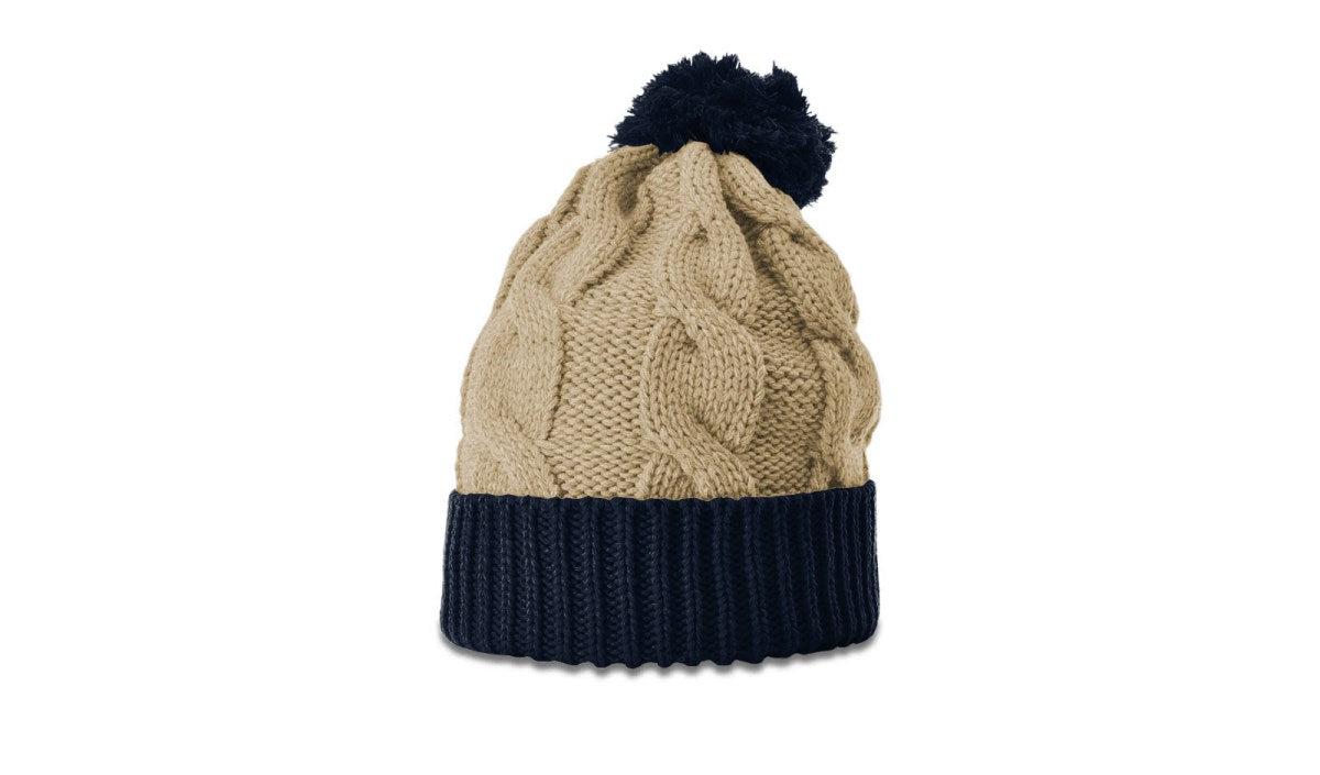 Richardson Chunk Twist Knit Beanie W/ Cuff & Pom