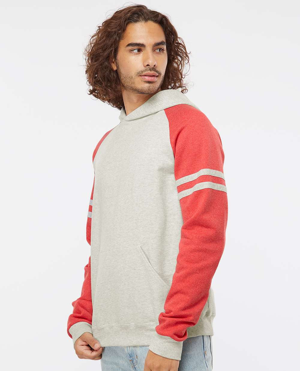 Jerzees Nublend Varsity Colorblocked Raglan Hooded Sweatshirt