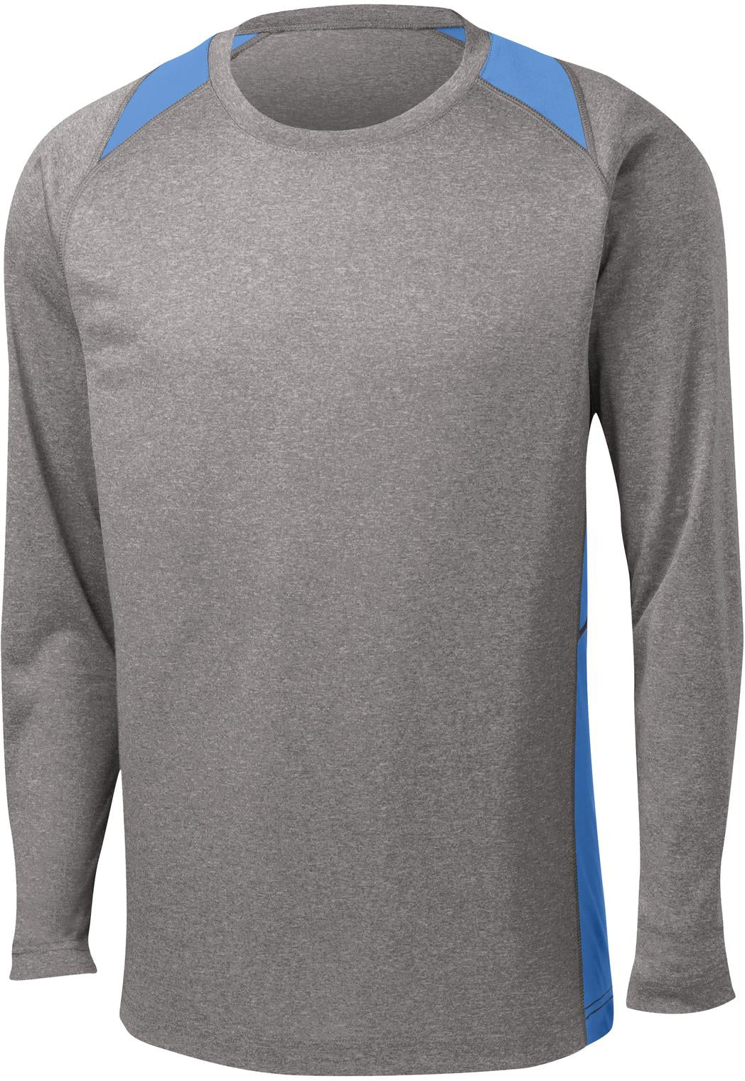 CLOSEOUT - Sport-Tek Long Sleeve Heather Colorblock Contender Tee