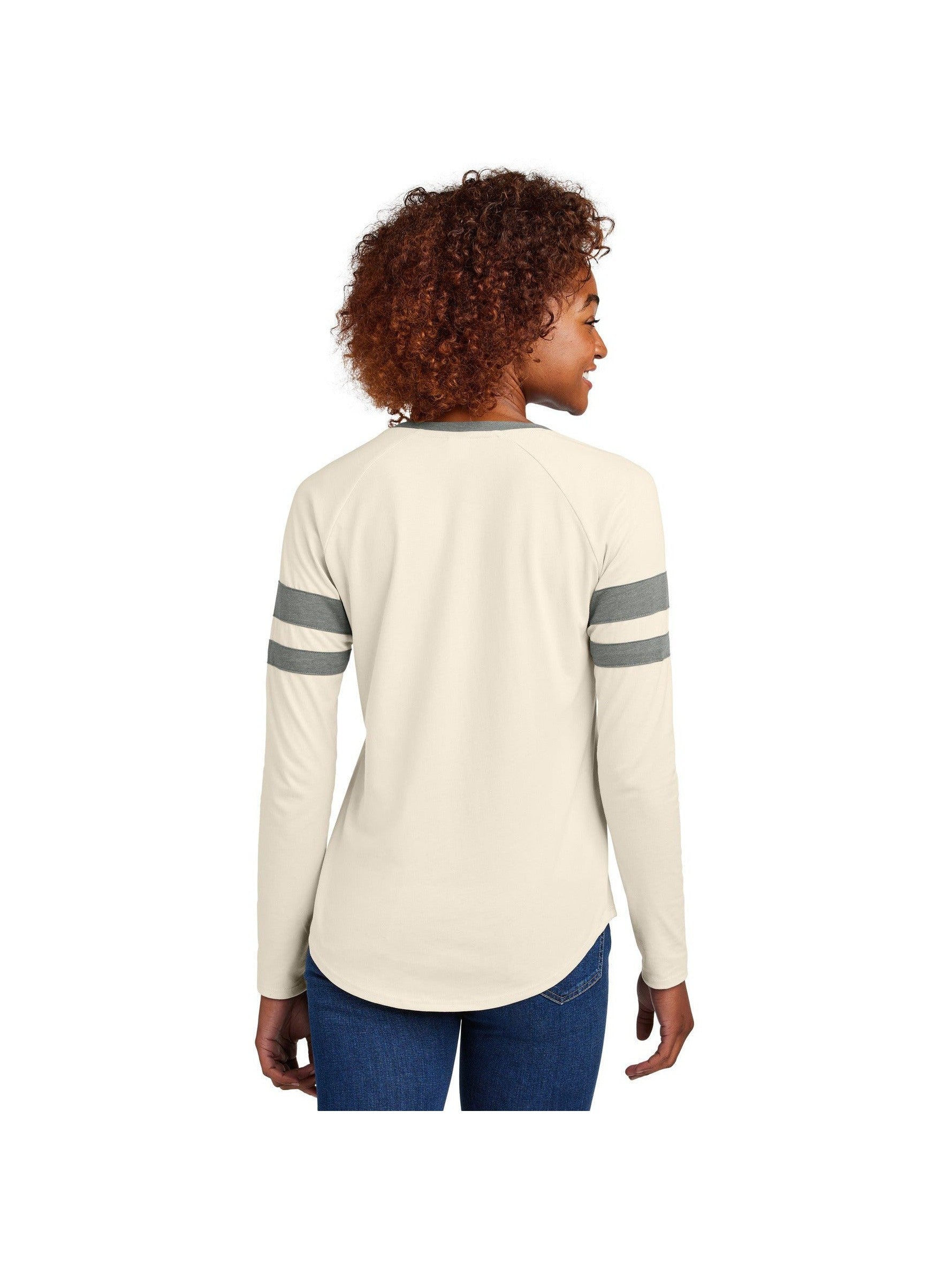 Sport-Tek Ladies Halftime Stripe Long Sleeve V-Neck Tee