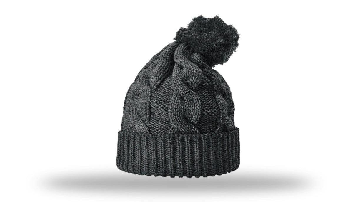 Richardson Chunk Twist Knit Beanie W/ Cuff & Pom