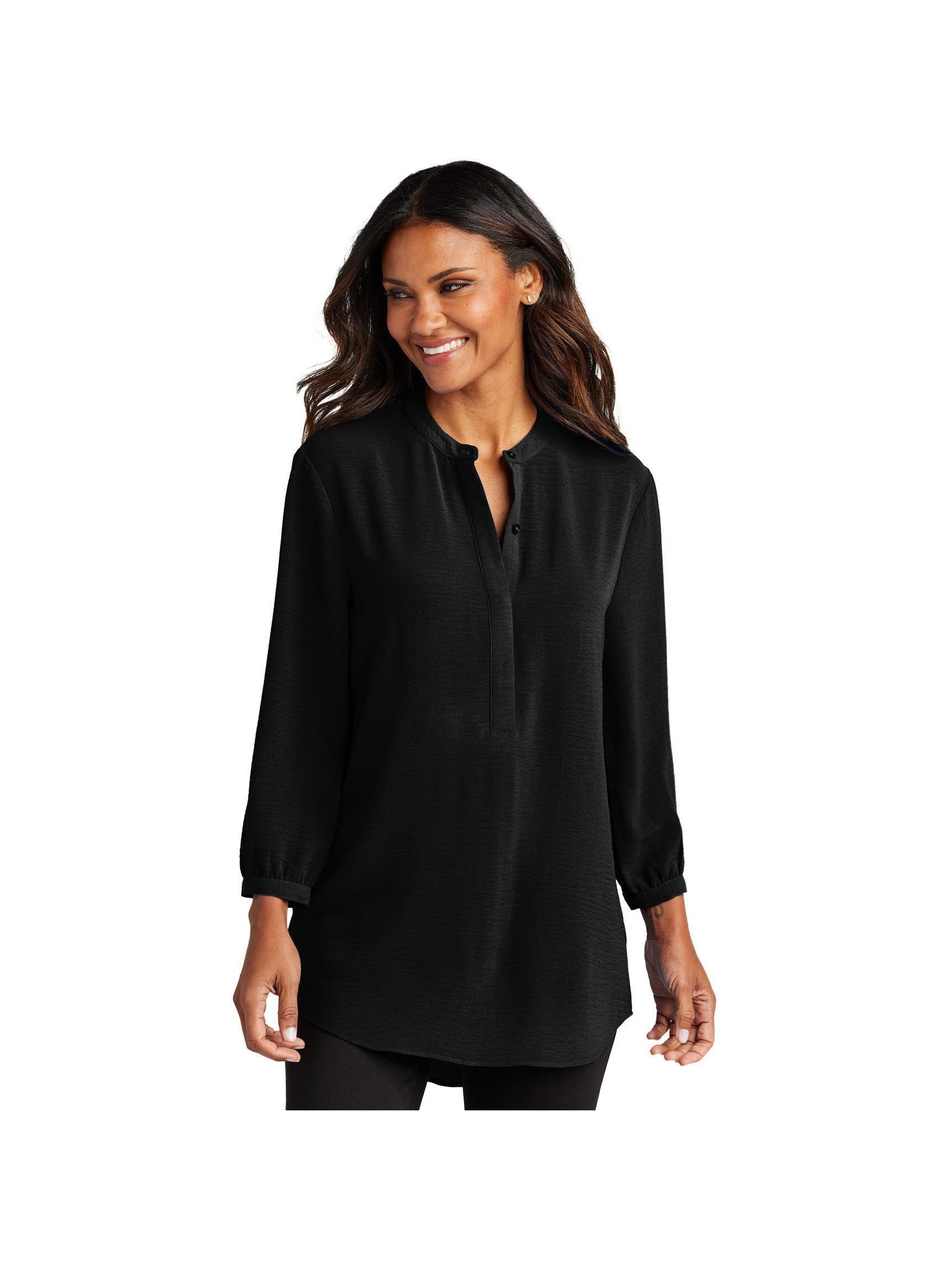 Port Authority Ladies 3/4-Sleeve Textured Crepe Tunic