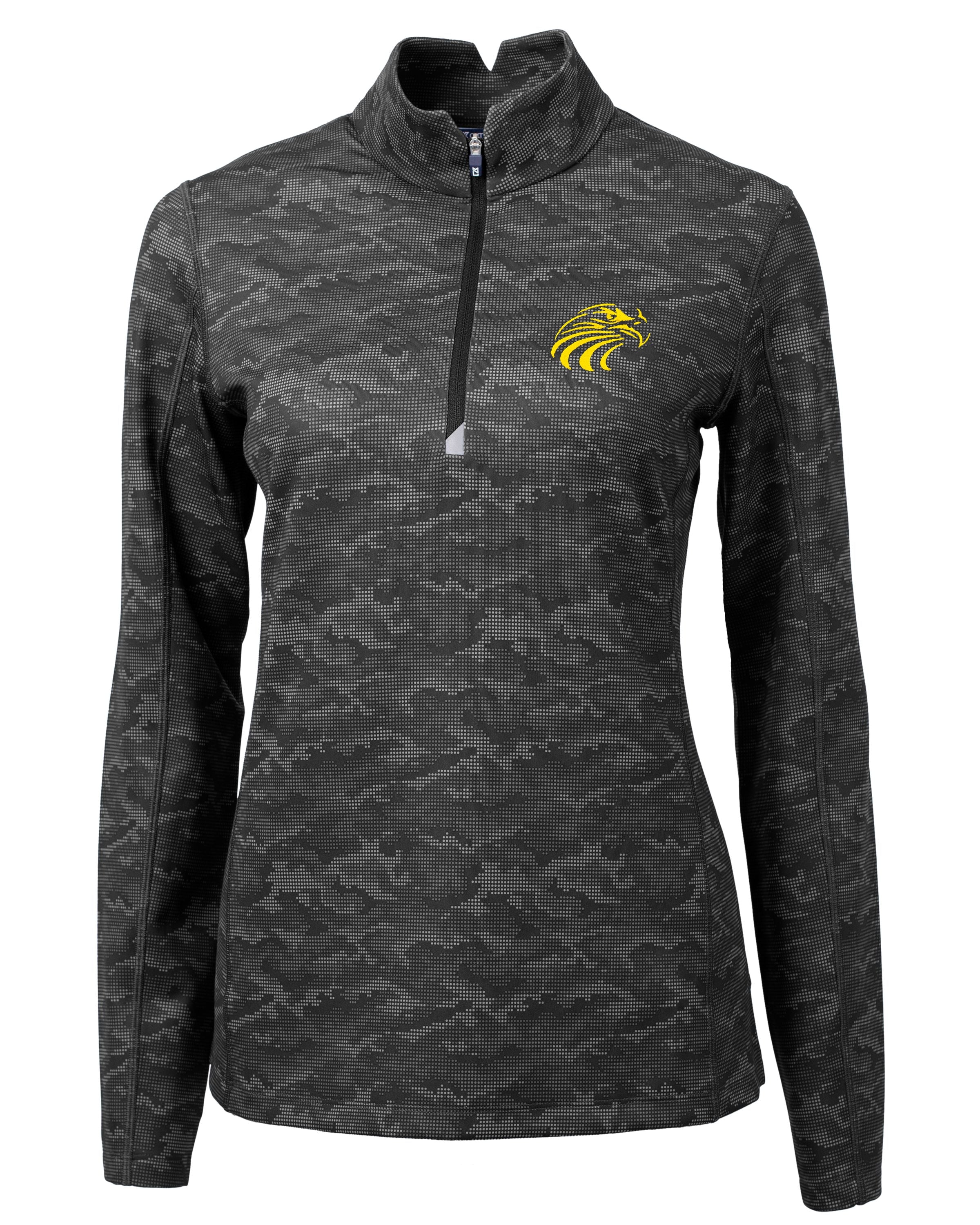 Cutter & Buck Traverse Camo Print Stretch Quarter Zip Ladies Pullover