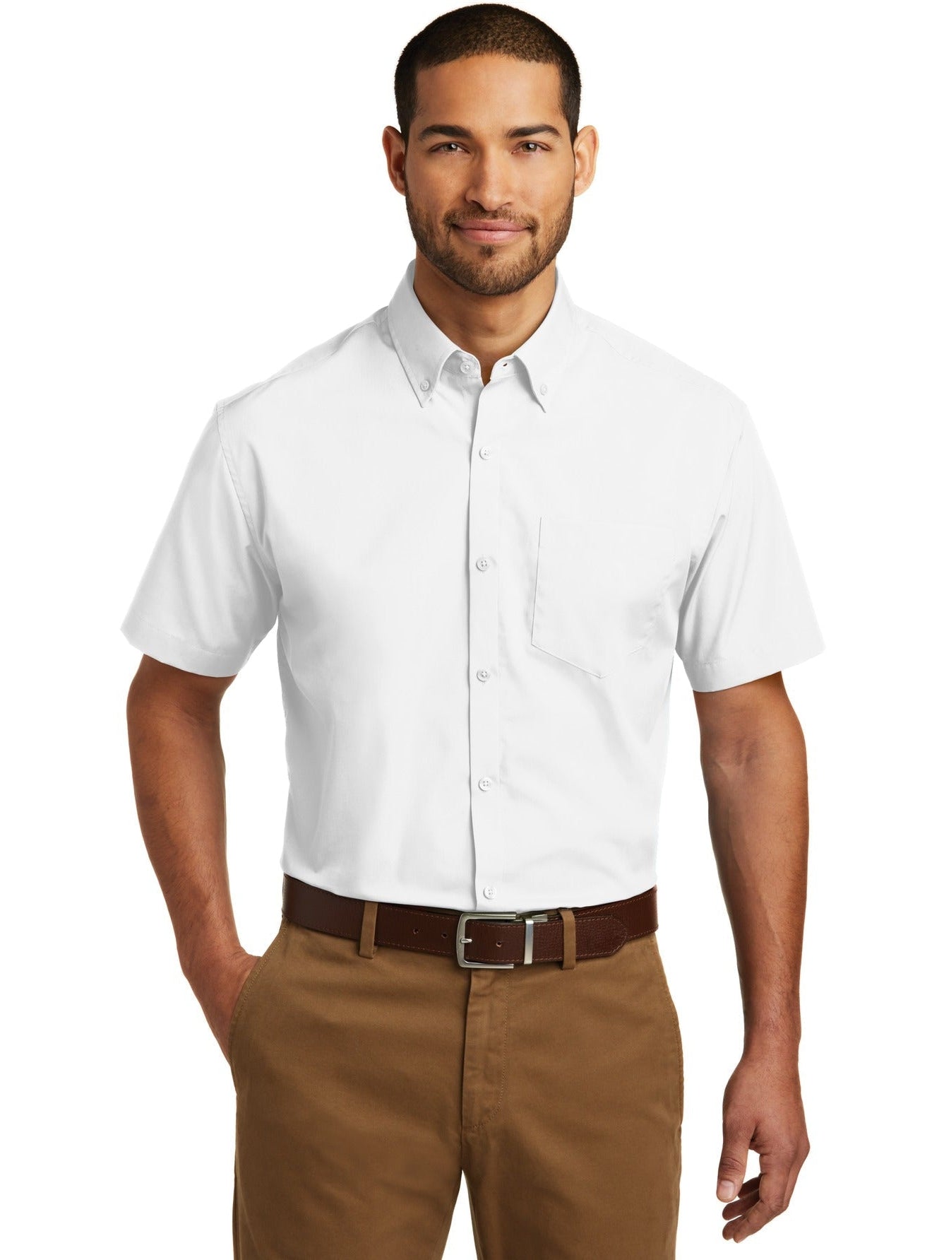 OUTLET-Port Authority Short Sleeve Carefree Poplin Shirt